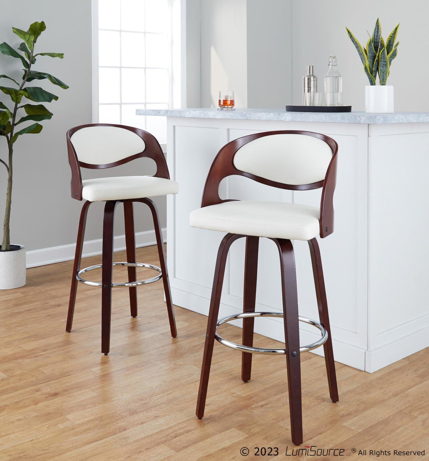 Majestic Office Furniture 30" Fixed-Height Barstool - Set of 2