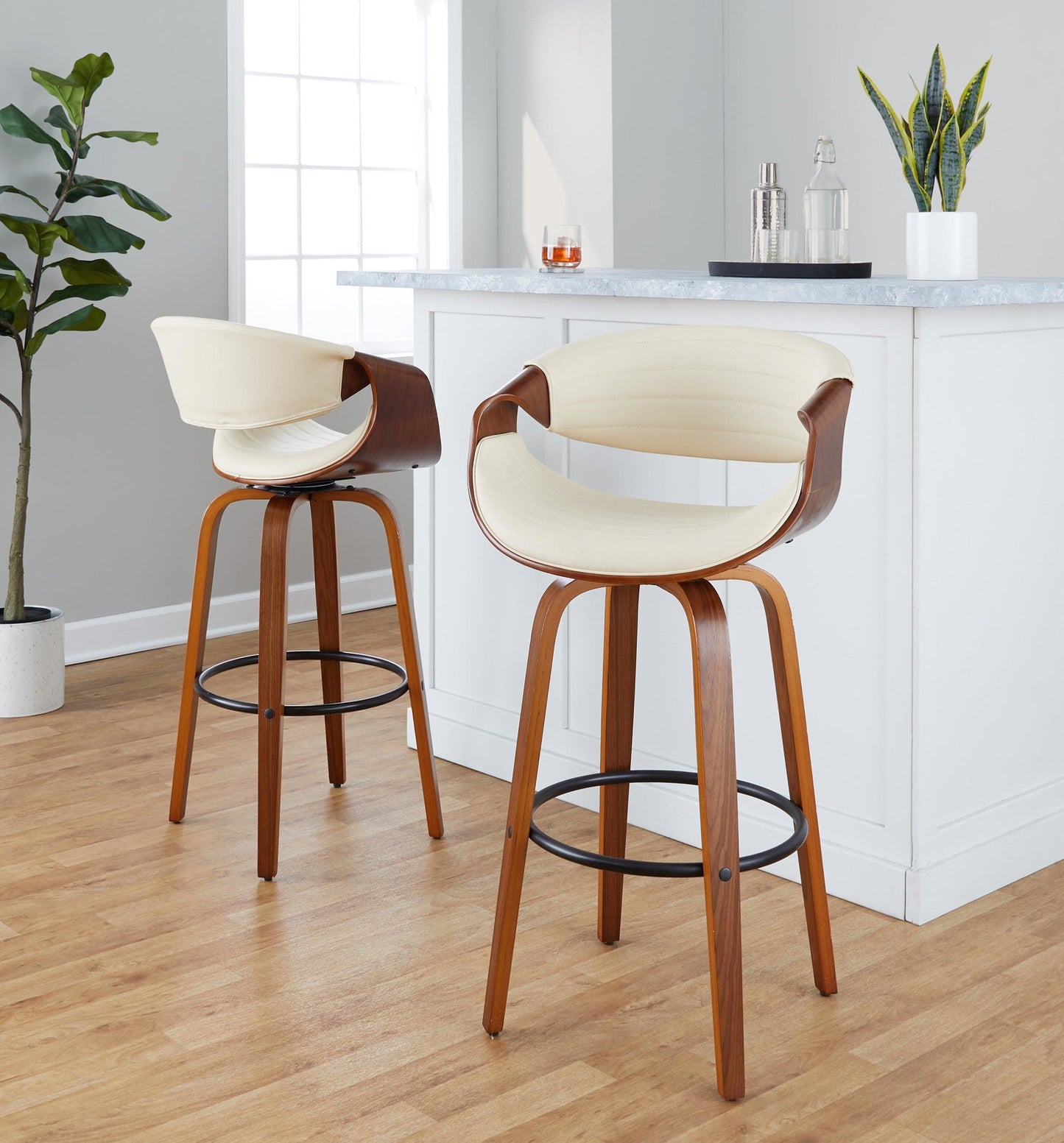 Majestic Office Furniture 30" Fixed-Height Barstool - Set of 2