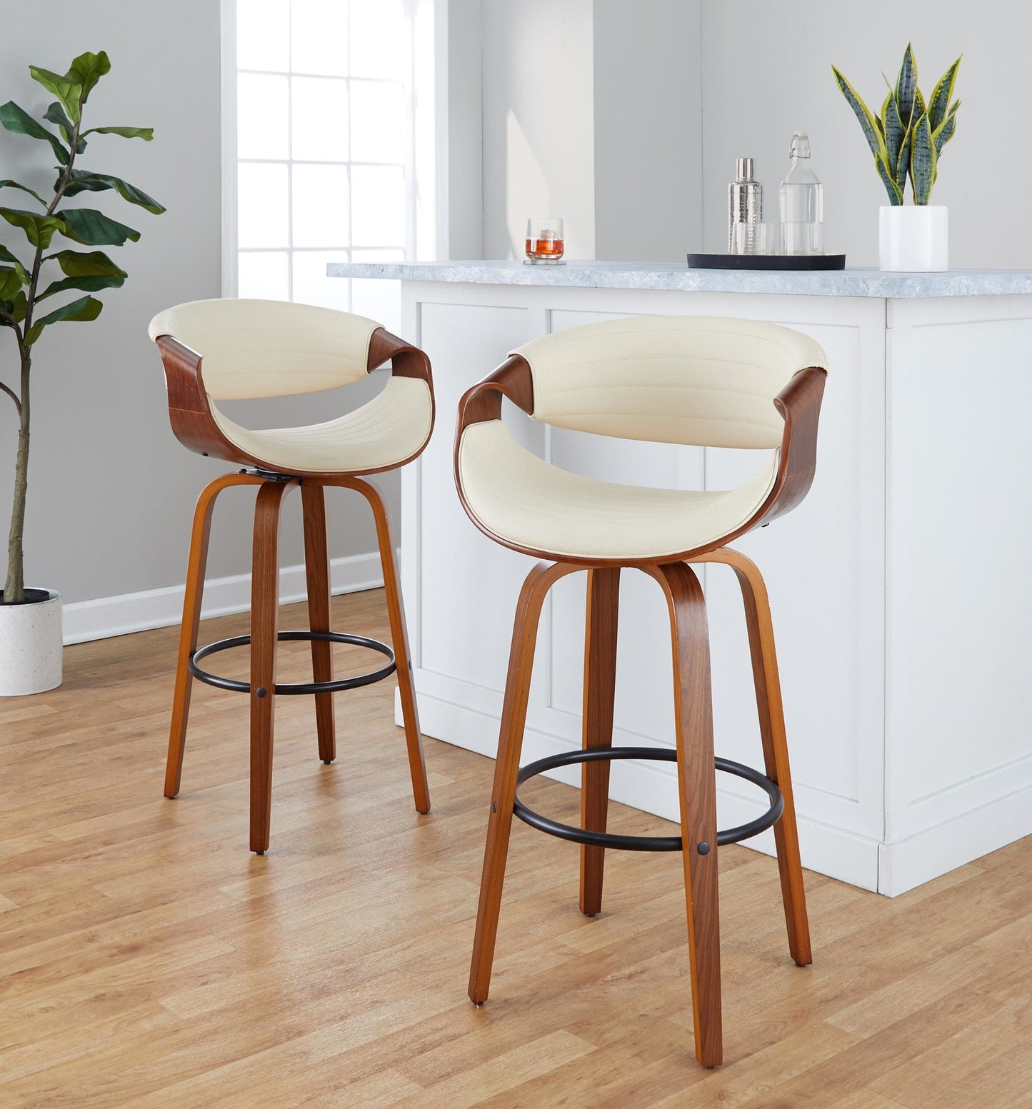 Majestic Office Furniture 30" Fixed-Height Barstool - Set of 2