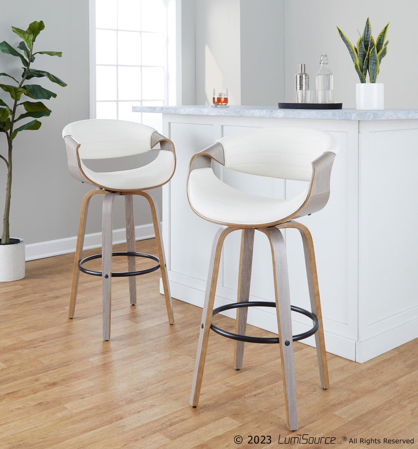 Majestic Office Furniture 30" Fixed-Height Barstool - Set of 2