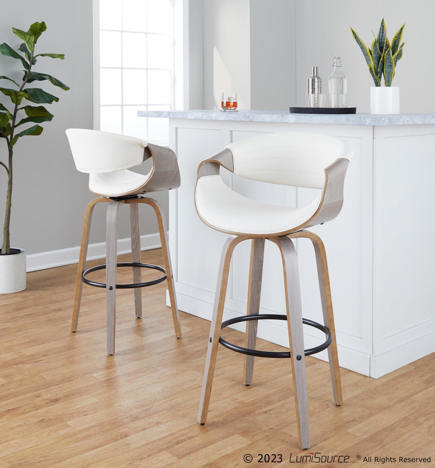 Majestic Office Furniture 30" Fixed-Height Barstool - Set of 2