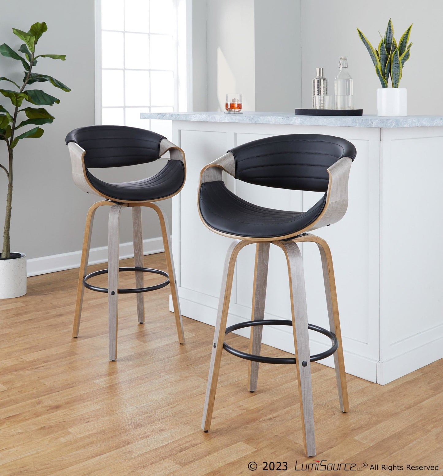 Majestic Office Furniture 30" Fixed-Height Barstool - Set of 2