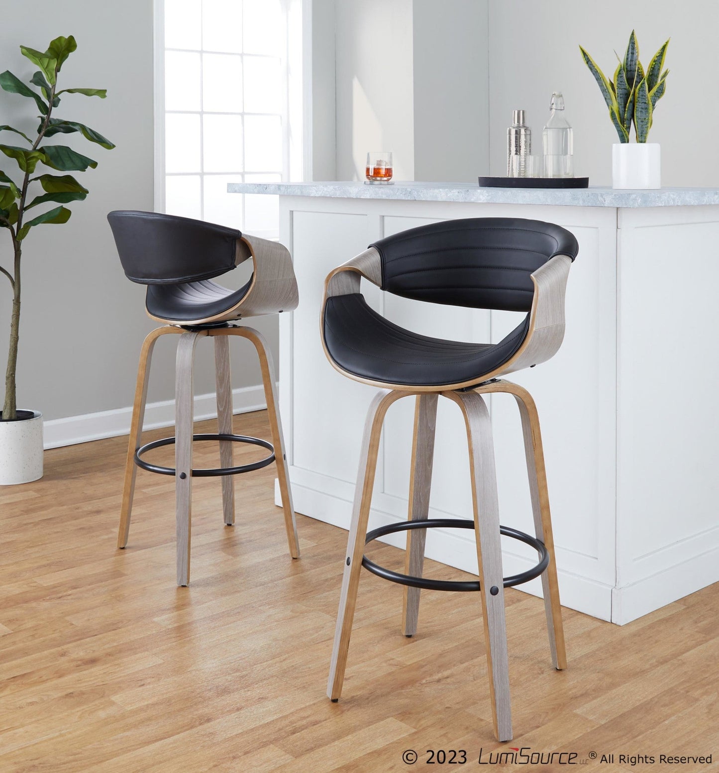 Majestic Office Furniture 30" Fixed-Height Barstool - Set of 2