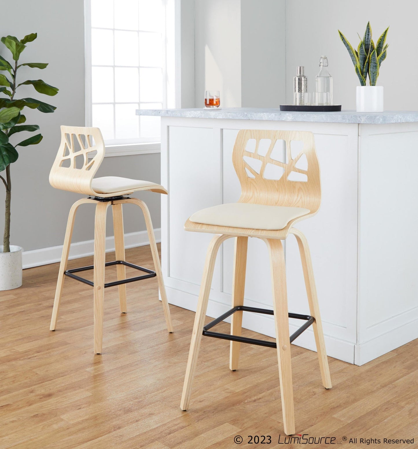 Majestic Office Furniture 30" Fixed-Height Barstool - Set of 2