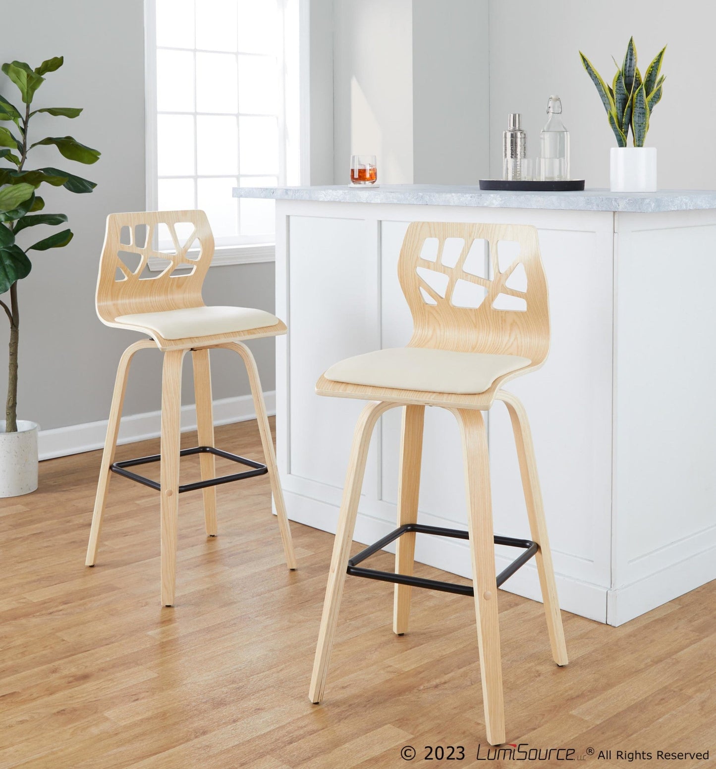 Majestic Office Furniture 30" Fixed-Height Barstool - Set of 2