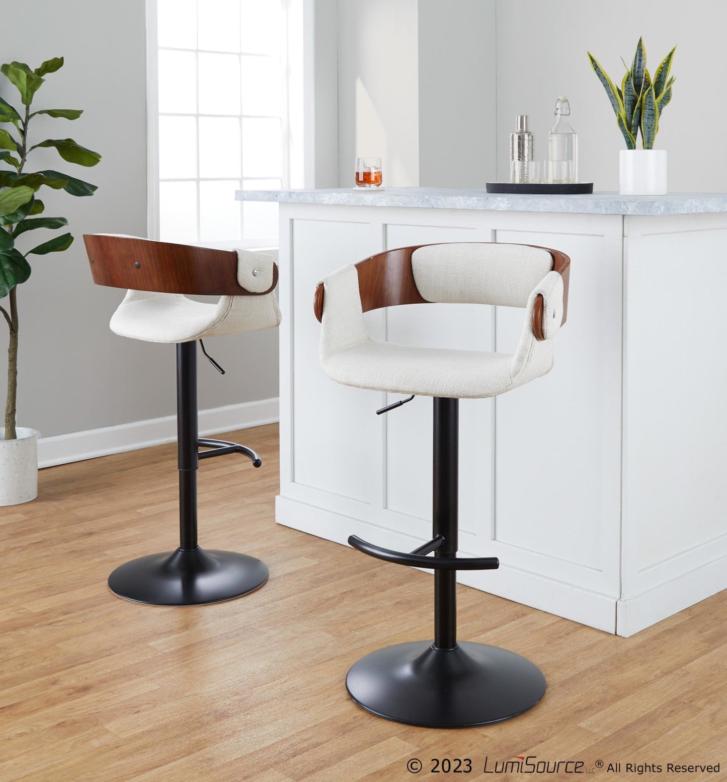Majestic Office Furniture Adjustable Barstool - Set of 2