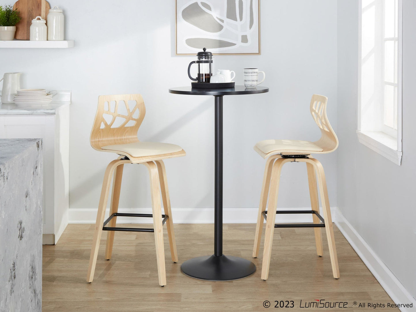 Majestic Office Furniture 30" Fixed-Height Barstool - Set of 2
