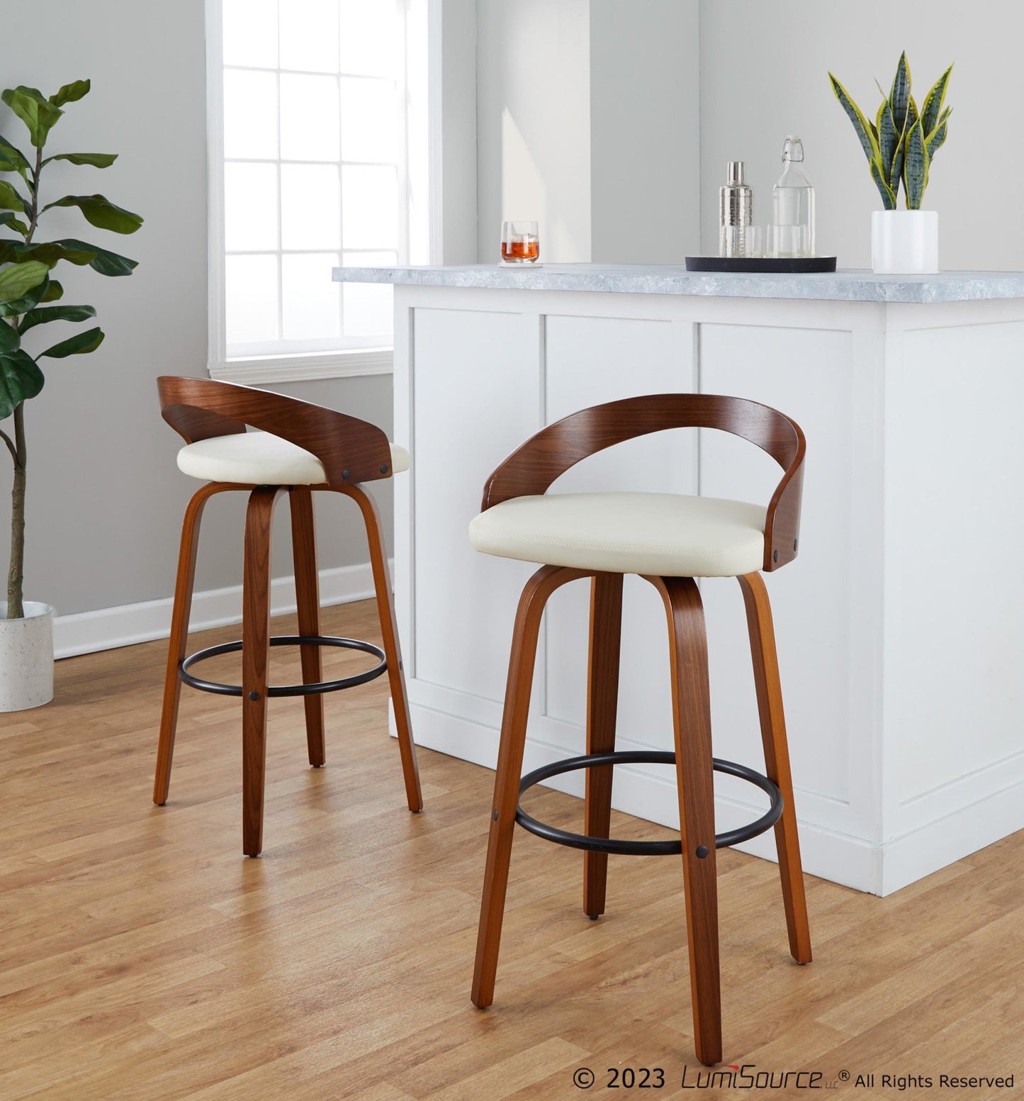 Majestic Office Furniture 30" Fixed-Height Barstool - Set of 2