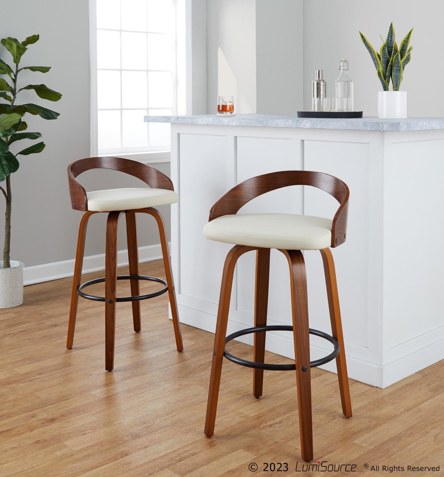 Majestic Office Furniture 30" Fixed-Height Barstool - Set of 2
