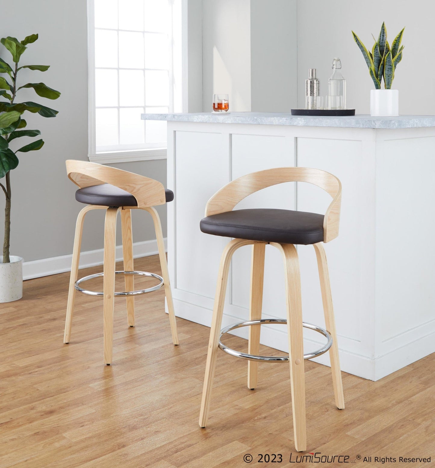 Majestic Office Furniture 30" Fixed-Height Barstool - Set of 2