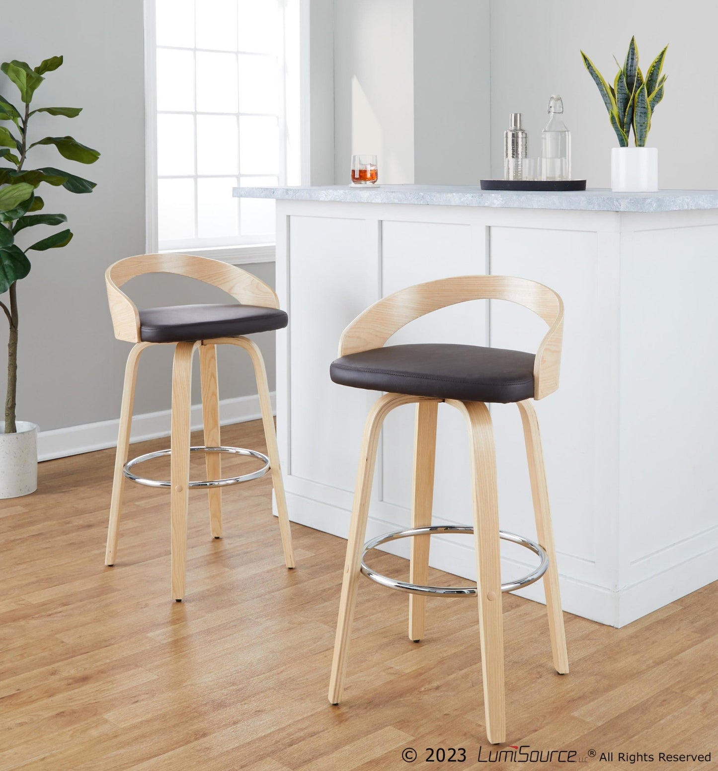 Majestic Office Furniture 30" Fixed-Height Barstool - Set of 2