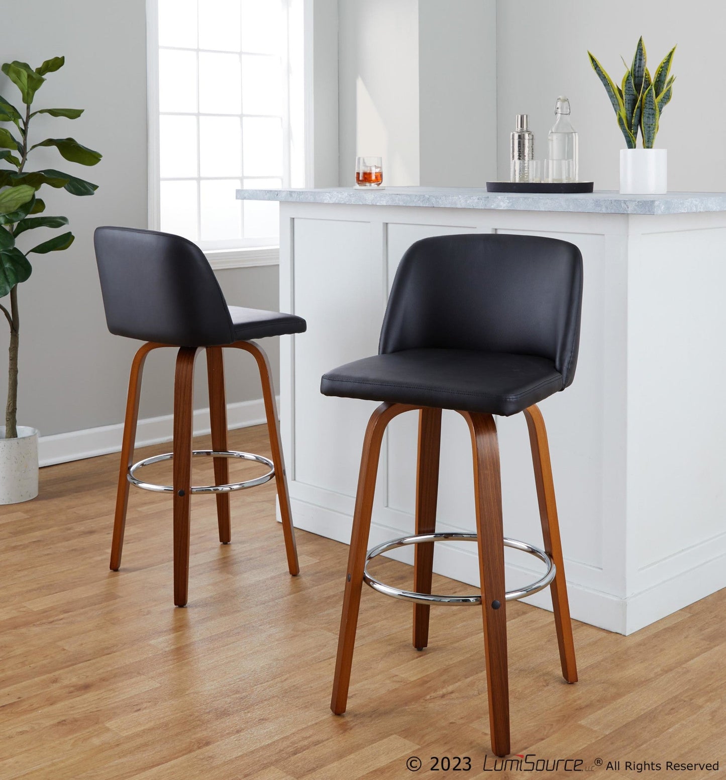 Majestic Office Furniture 30" Fixed-Height Barstool - Set of 2