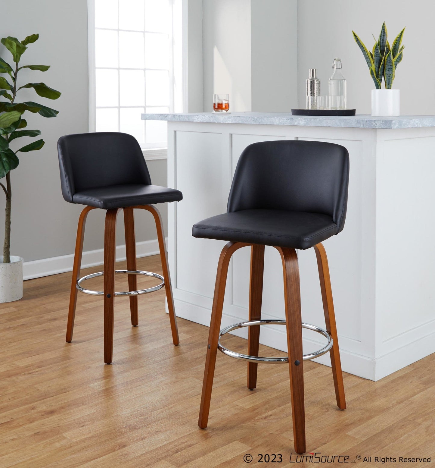 Majestic Office Furniture 30" Fixed-Height Barstool - Set of 2