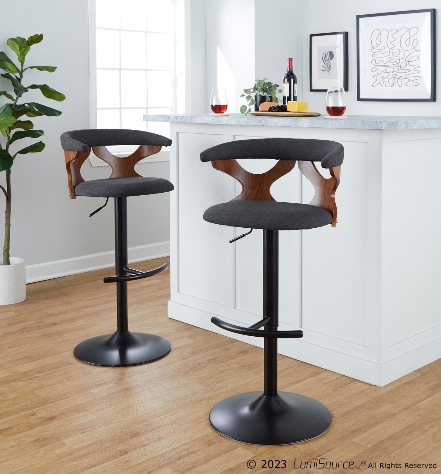 Majestic Office Furniture Adjustable Barstool - Set of 2