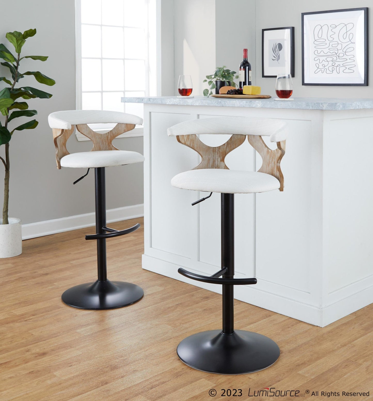 Majestic Office Furniture Adjustable Barstool - Set of 2