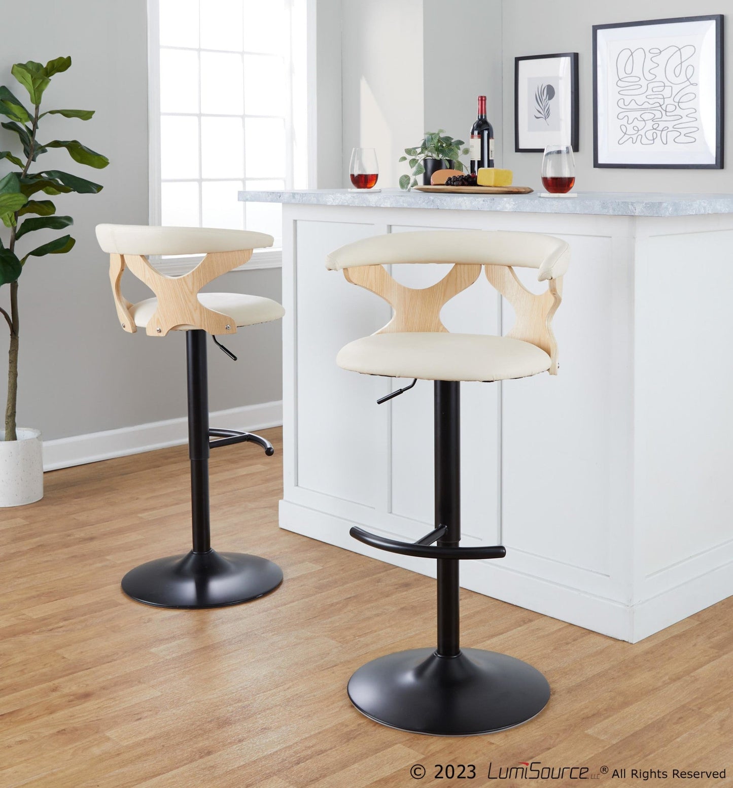 Majestic Office Furniture Adjustable Barstool - Set of 2