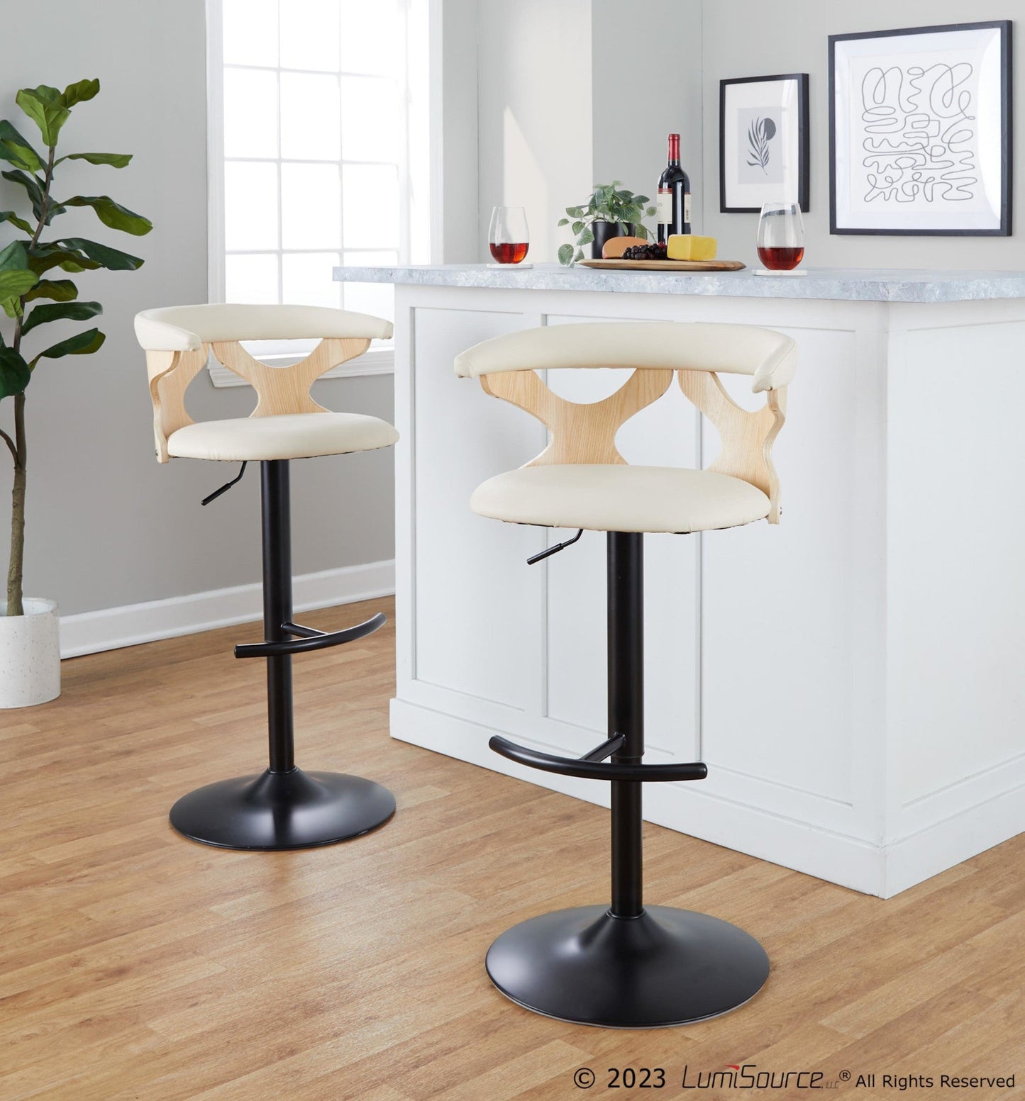 Majestic Office Furniture Adjustable Barstool - Set of 2