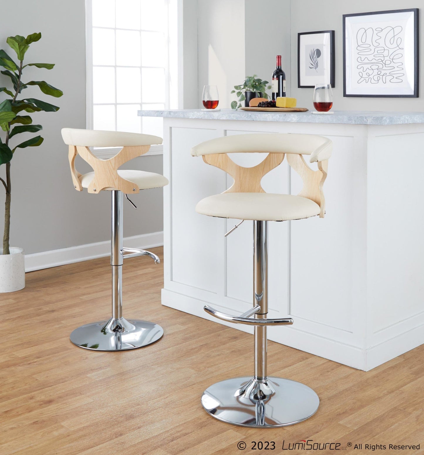 Majestic Office Furniture Adjustable Barstool - Set of 2