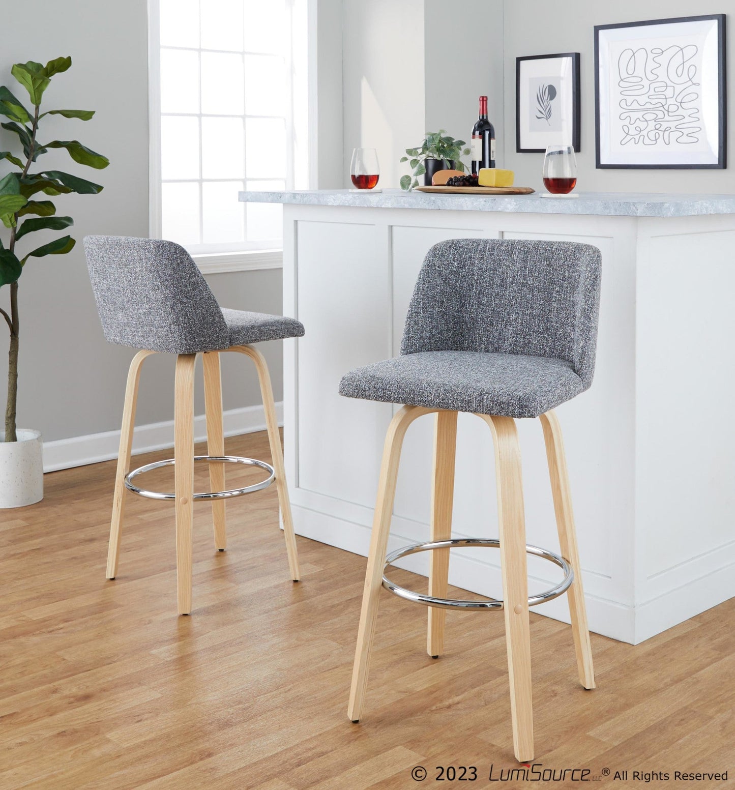 Majestic Office Furniture 30" Fixed-Height Barstool - Set of 2