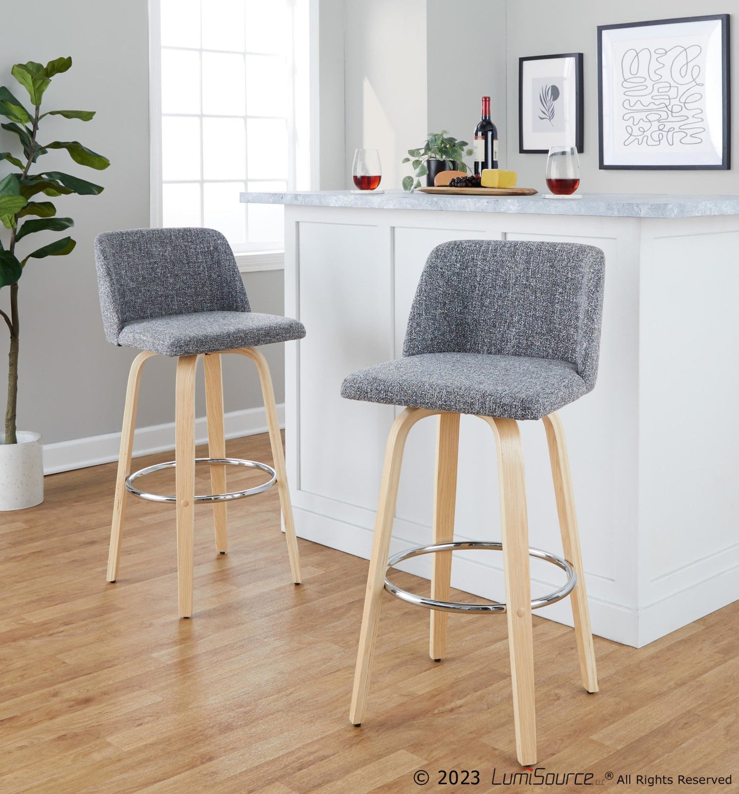 Majestic Office Furniture 30" Fixed-Height Barstool - Set of 2