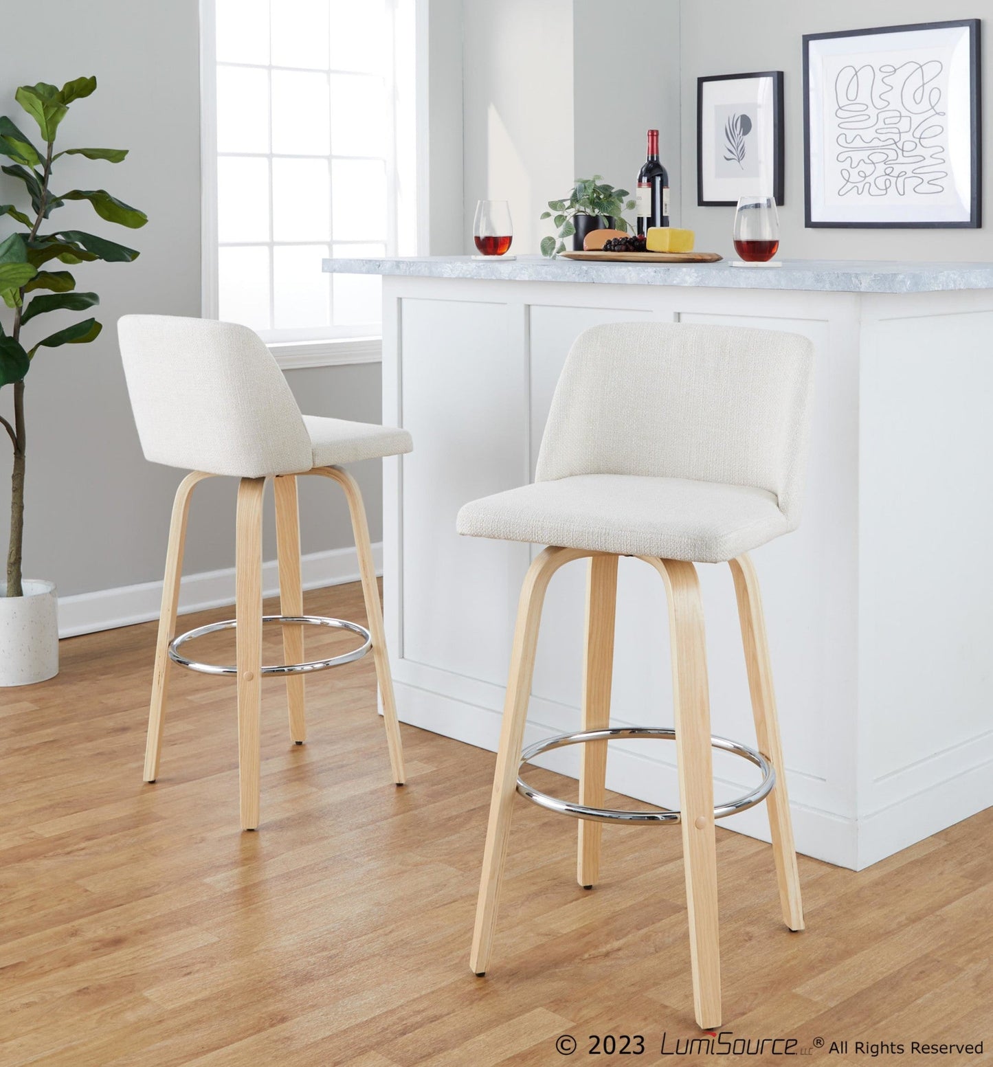 Majestic Office Furniture 30" Fixed-Height Barstool - Set of 2