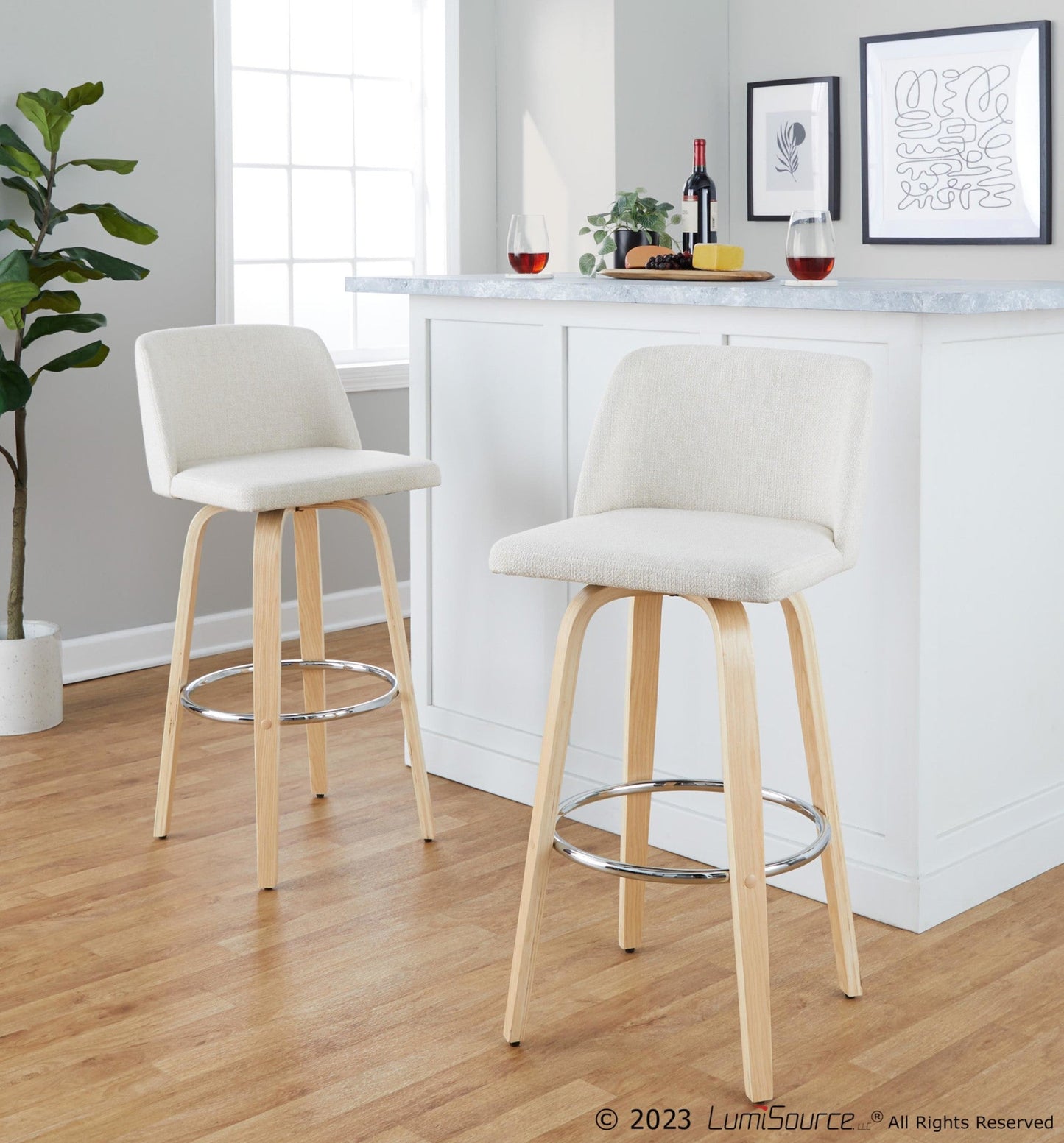 Majestic Office Furniture 30" Fixed-Height Barstool - Set of 2