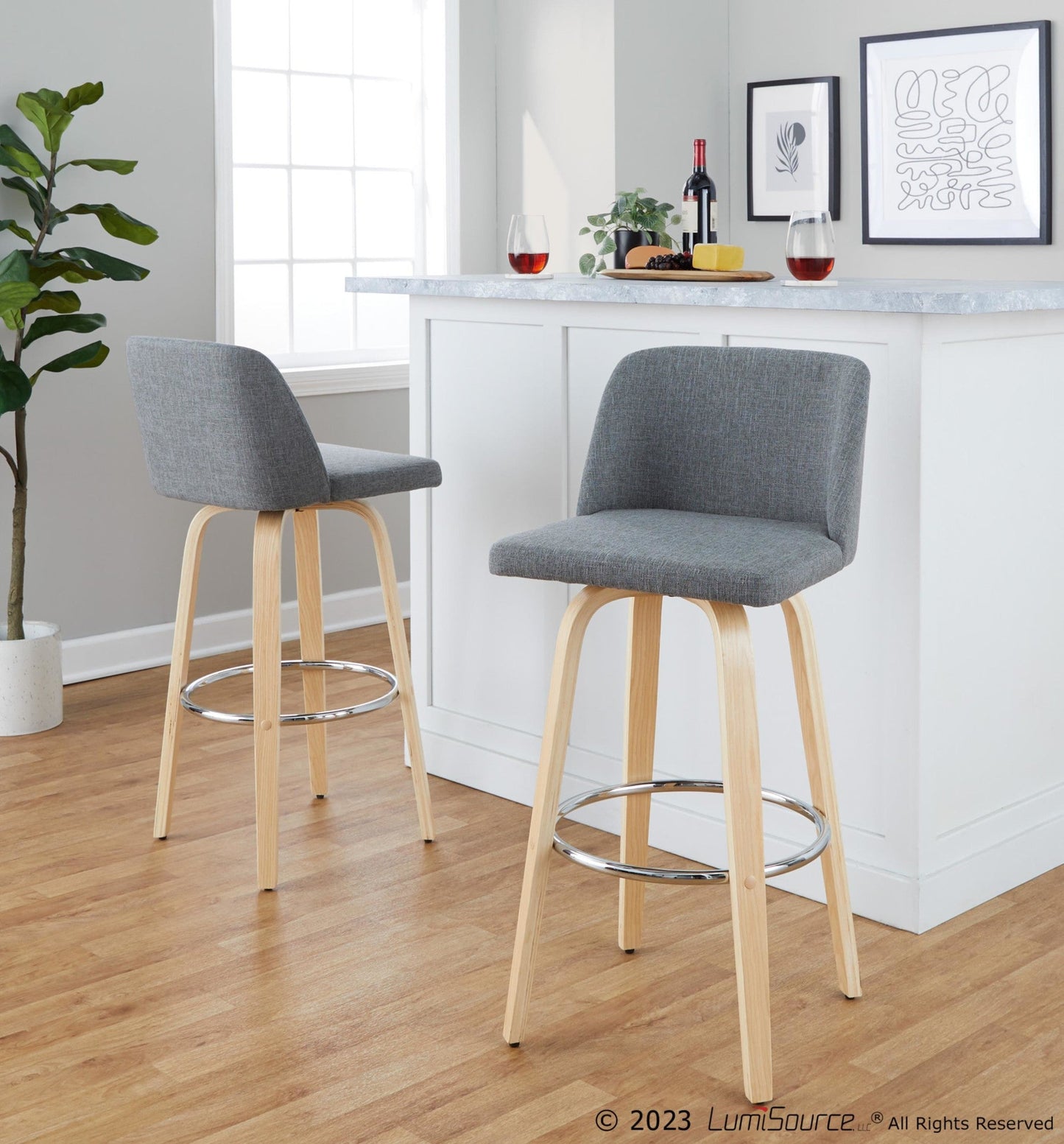 Majestic Office Furniture 30" Fixed-Height Barstool - Set of 2