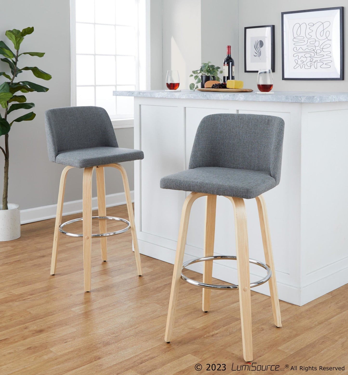 Majestic Office Furniture 30" Fixed-Height Barstool - Set of 2