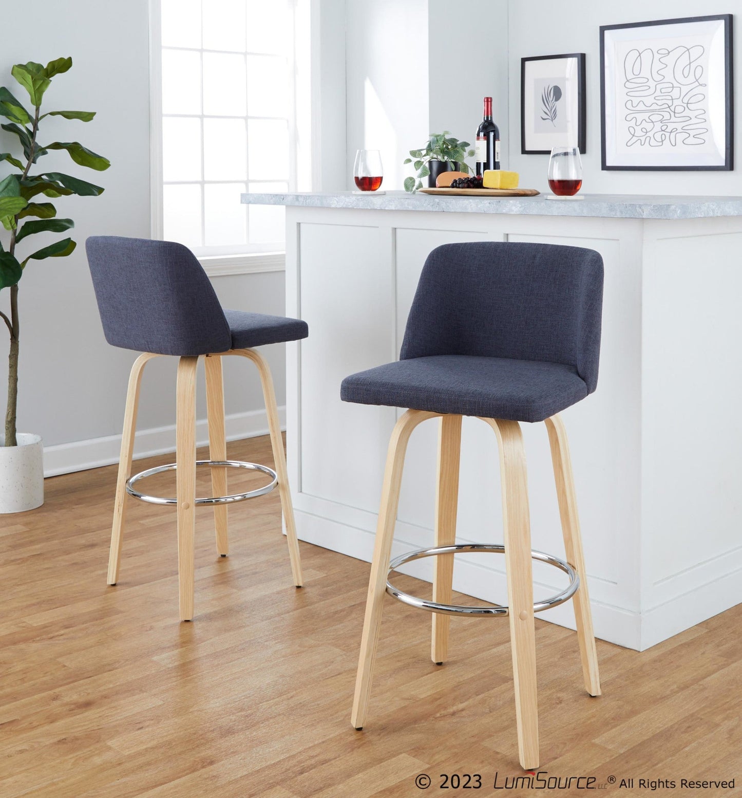Majestic Office Furniture 30" Fixed-Height Barstool - Set of 2
