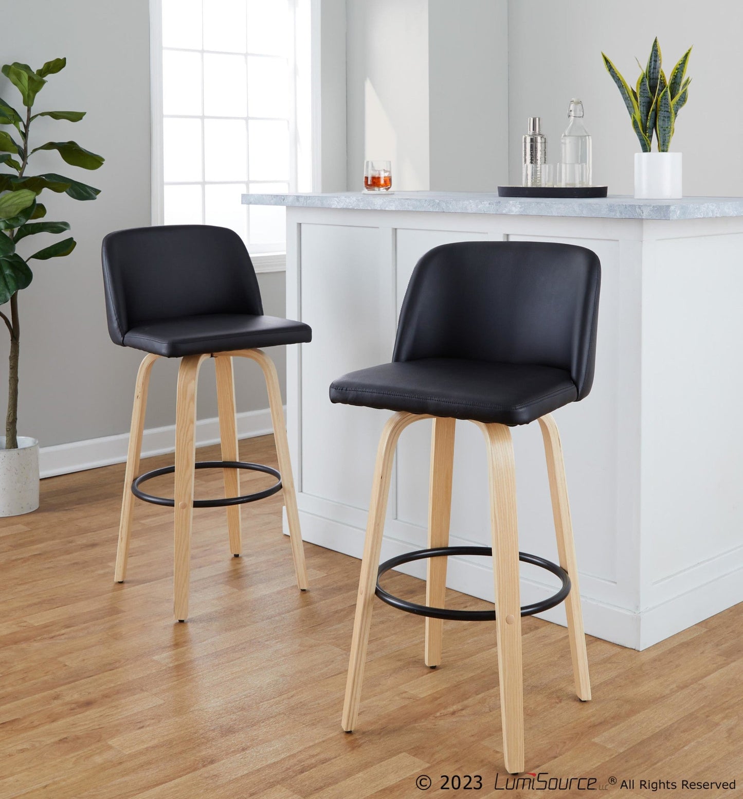 Majestic Office Furniture 30" Fixed-Height Barstool - Set of 2