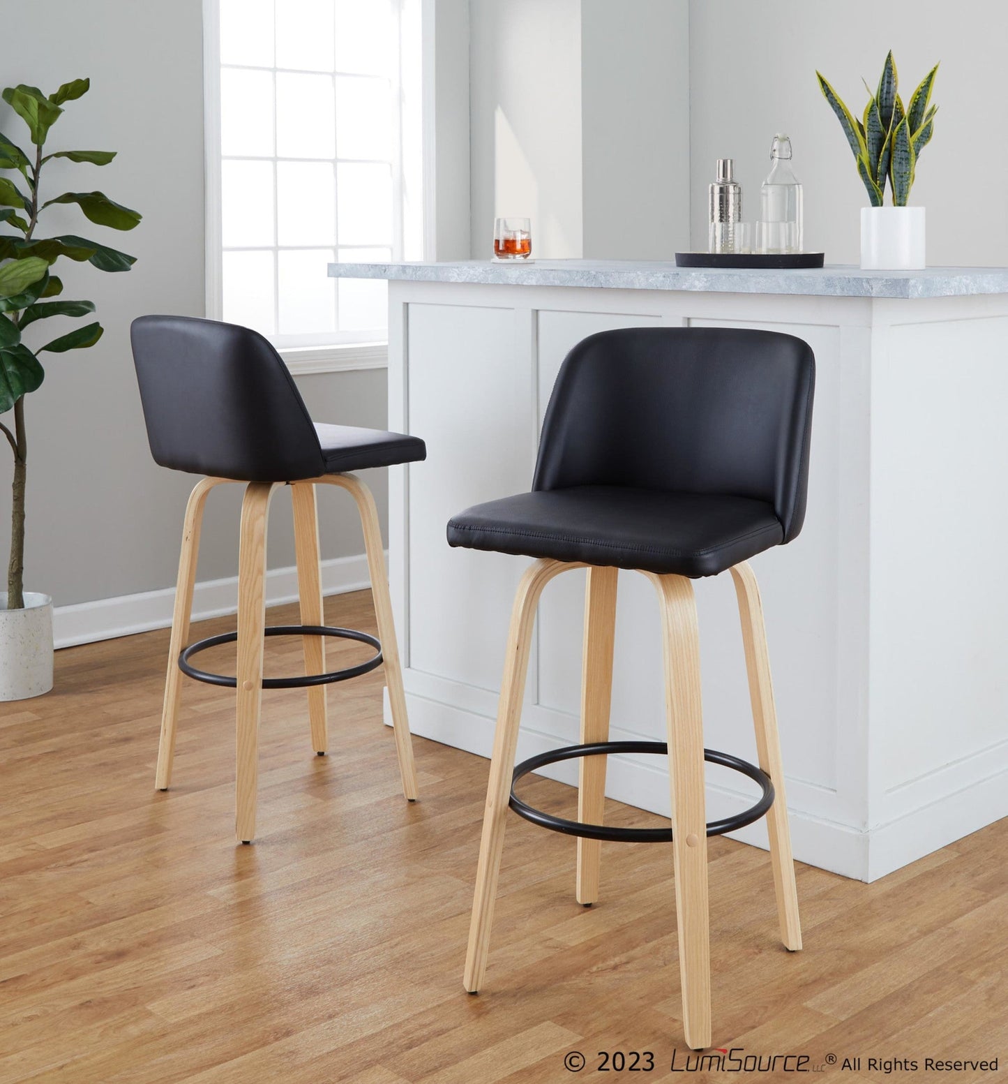 Majestic Office Furniture 30" Fixed-Height Barstool - Set of 2