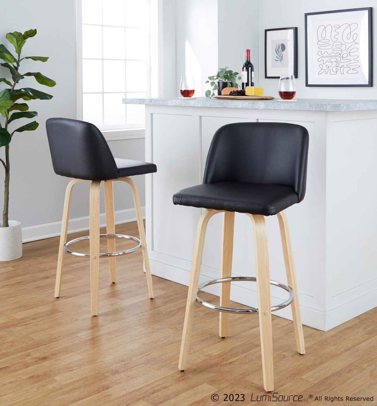 Majestic Office Furniture 30" Fixed-Height Barstool - Set of 2