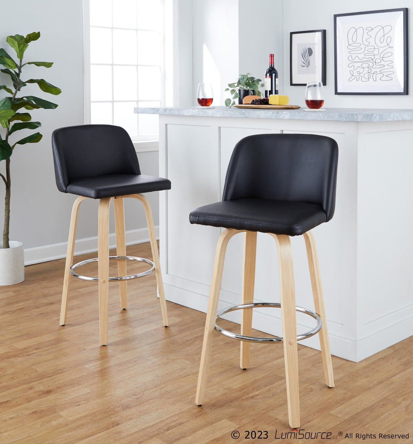Majestic Office Furniture 30" Fixed-Height Barstool - Set of 2