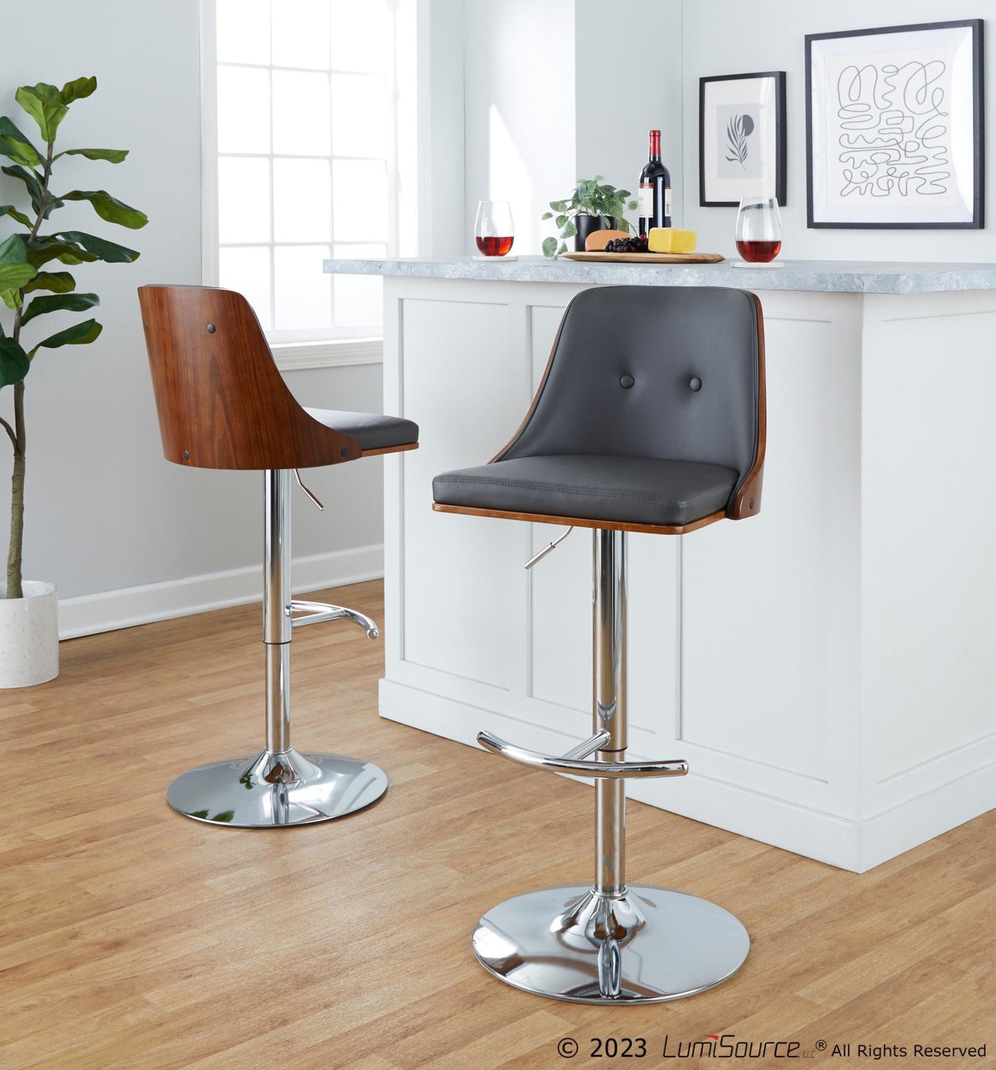 Majestic Office Furniture Adjustable Barstool - Set of 2
