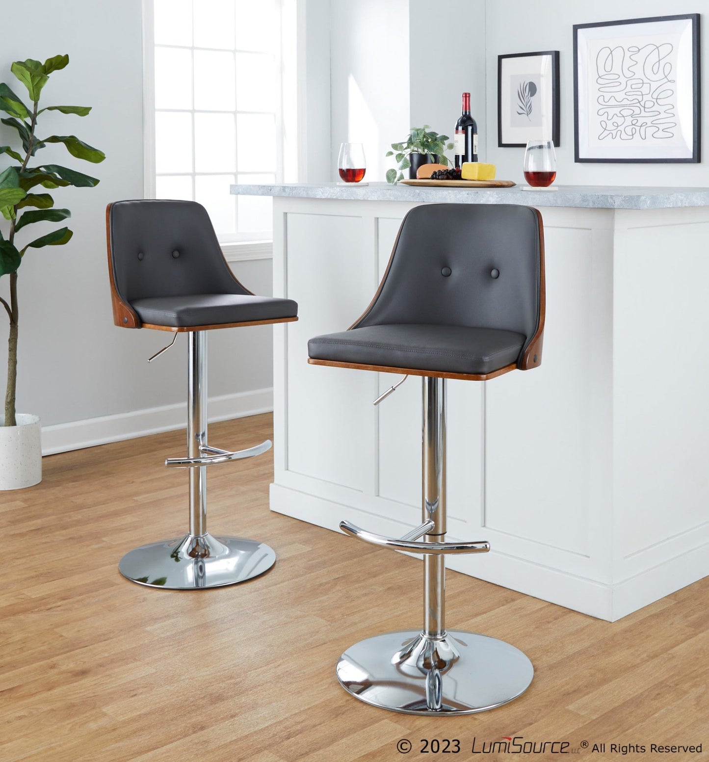 Majestic Office Furniture Adjustable Barstool - Set of 2