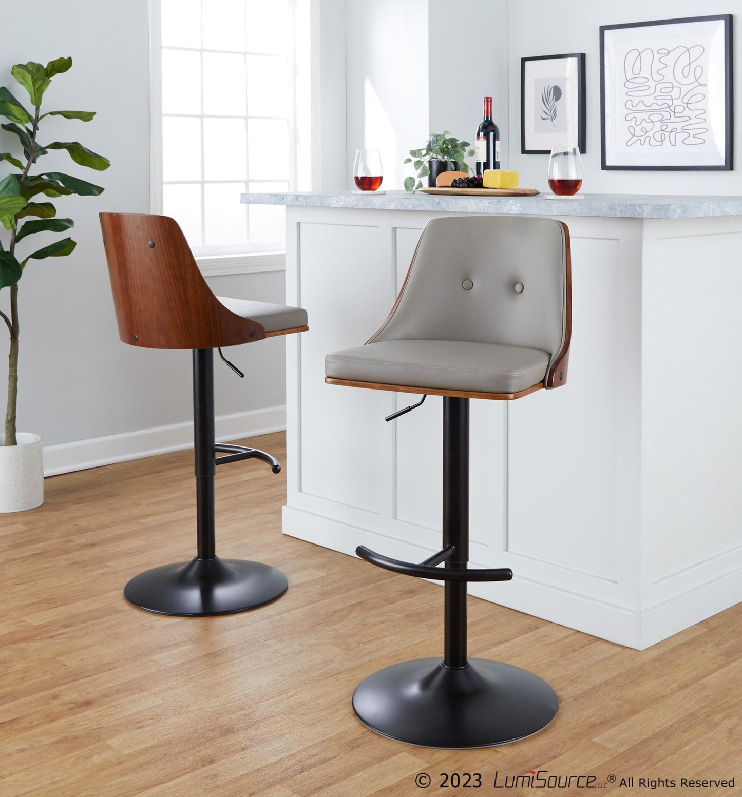 Majestic Office Furniture Adjustable Barstool - Set of 2
