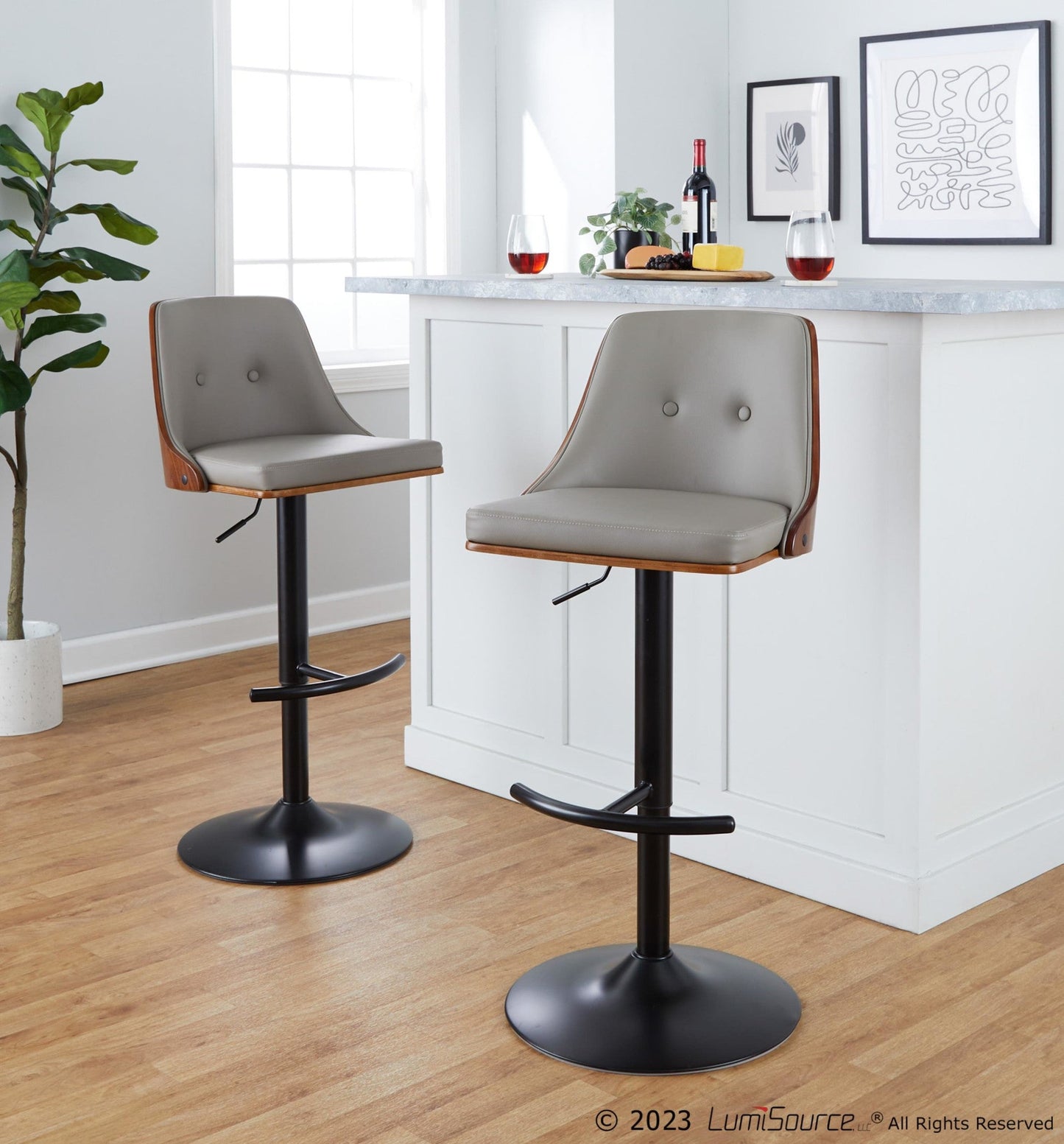 Majestic Office Furniture Adjustable Barstool - Set of 2