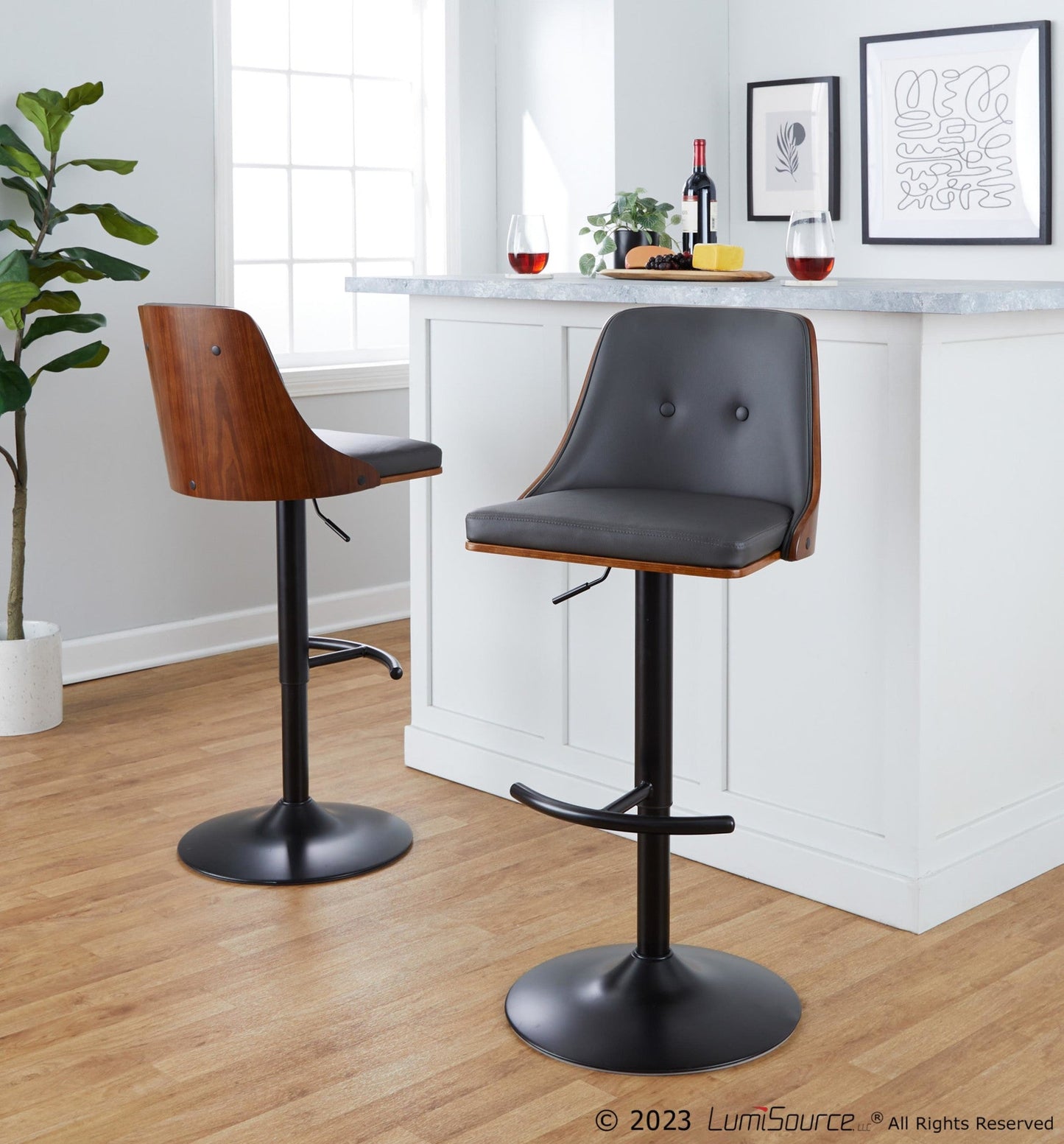 Majestic Office Furniture Adjustable Barstool - Set of 2