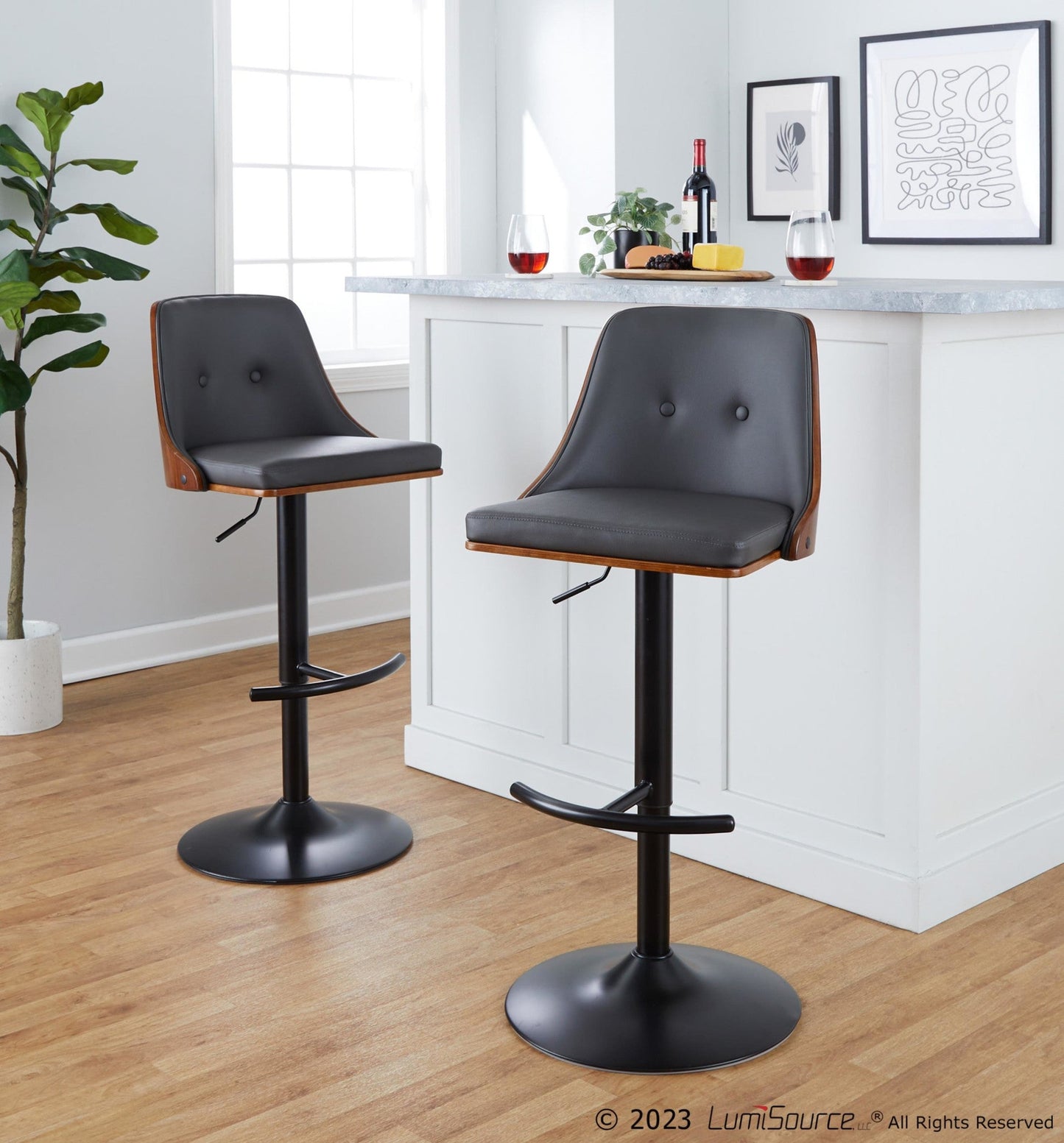 Majestic Office Furniture Adjustable Barstool - Set of 2