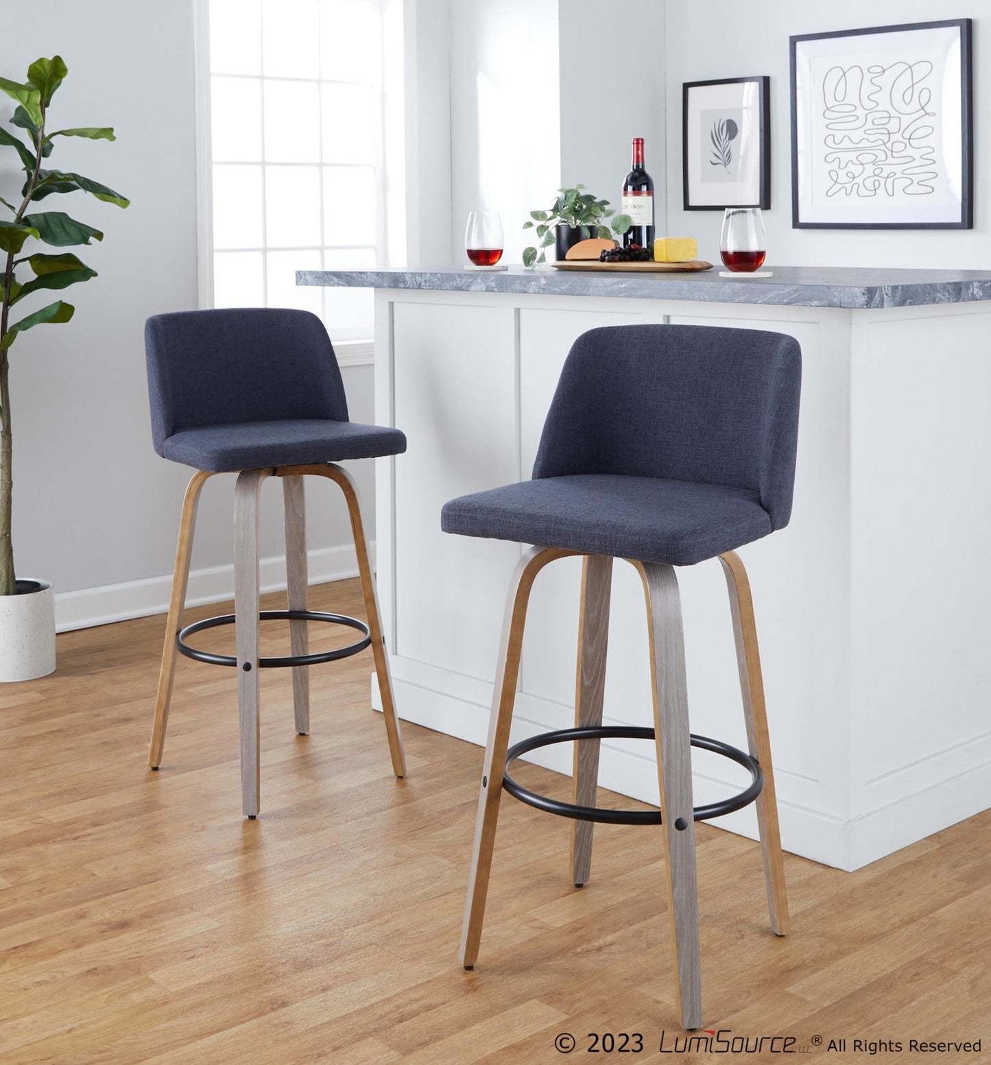 Majestic Office Furniture 30" Fixed-Height Barstool - Set of 2