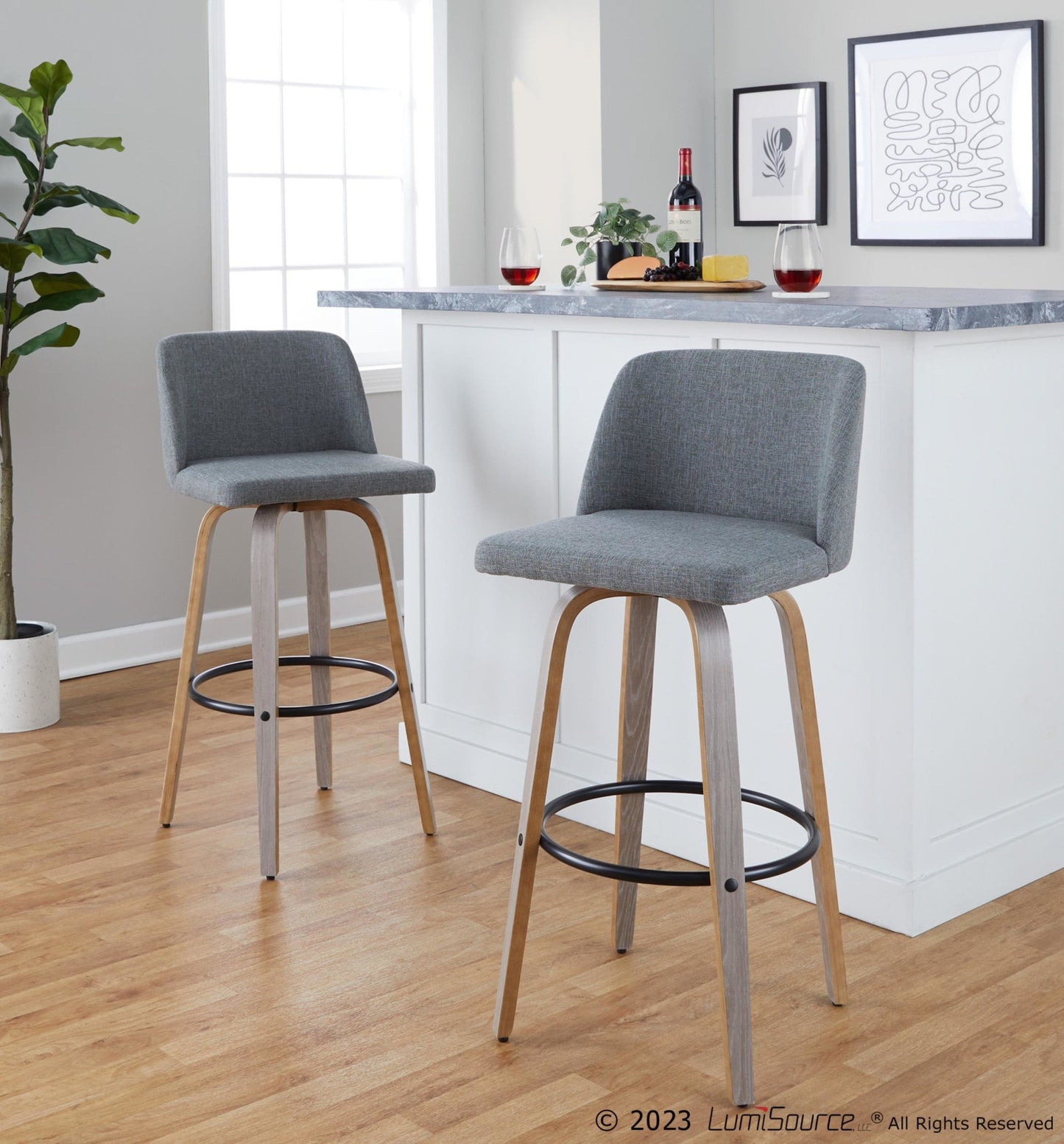 Majestic Office Furniture 30" Fixed-Height Barstool - Set of 2