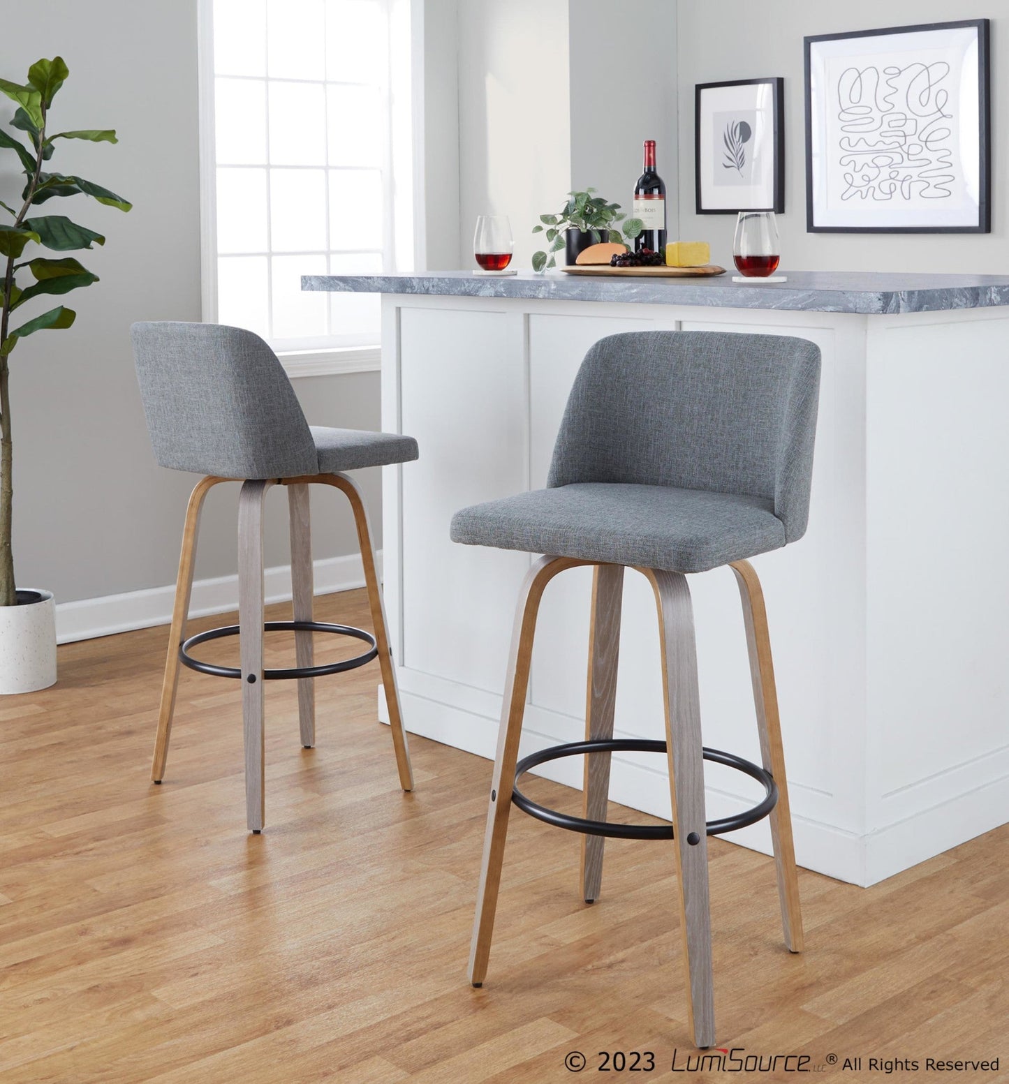 Majestic Office Furniture 30" Fixed-Height Barstool - Set of 2