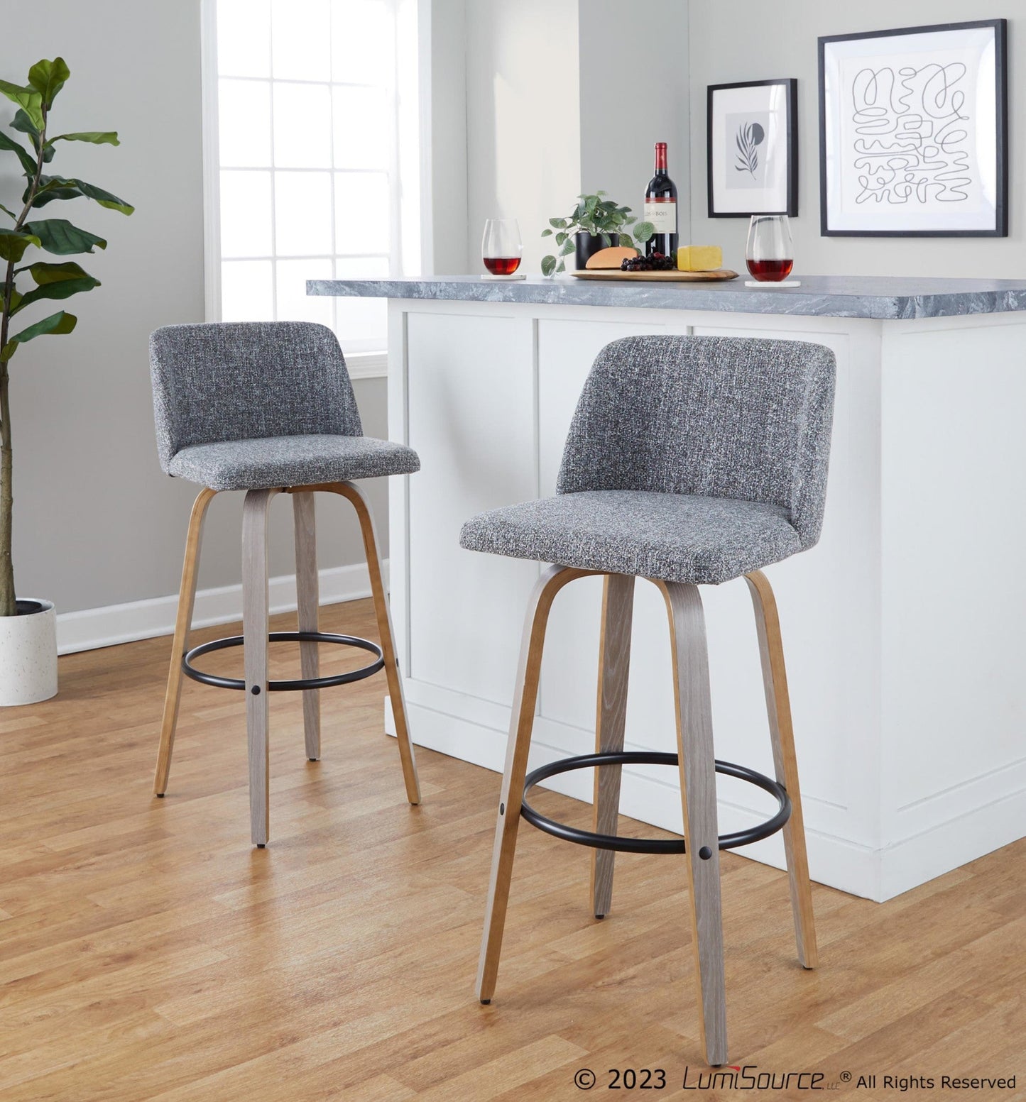 Majestic Office Furniture 30" Fixed-Height Barstool - Set of 2