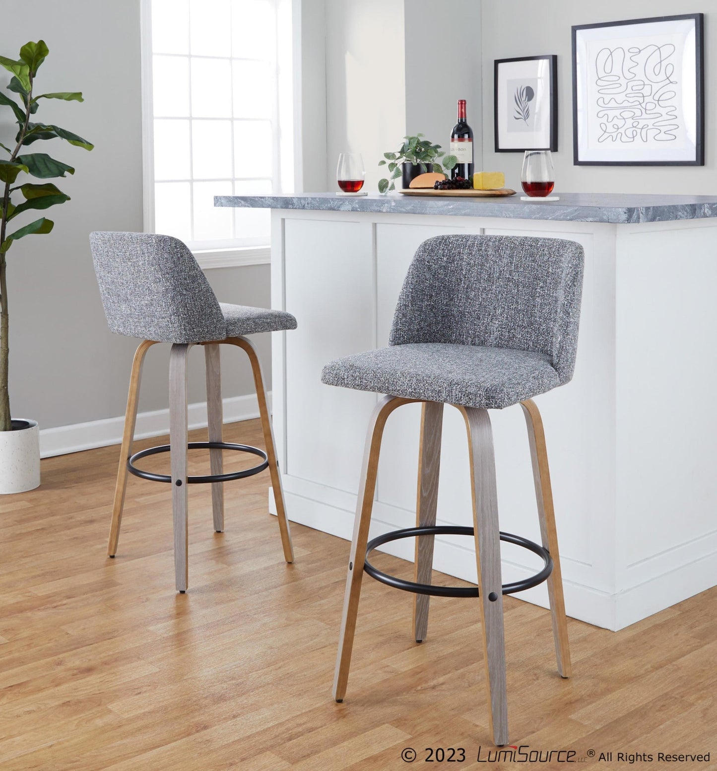 Majestic Office Furniture 30" Fixed-Height Barstool - Set of 2