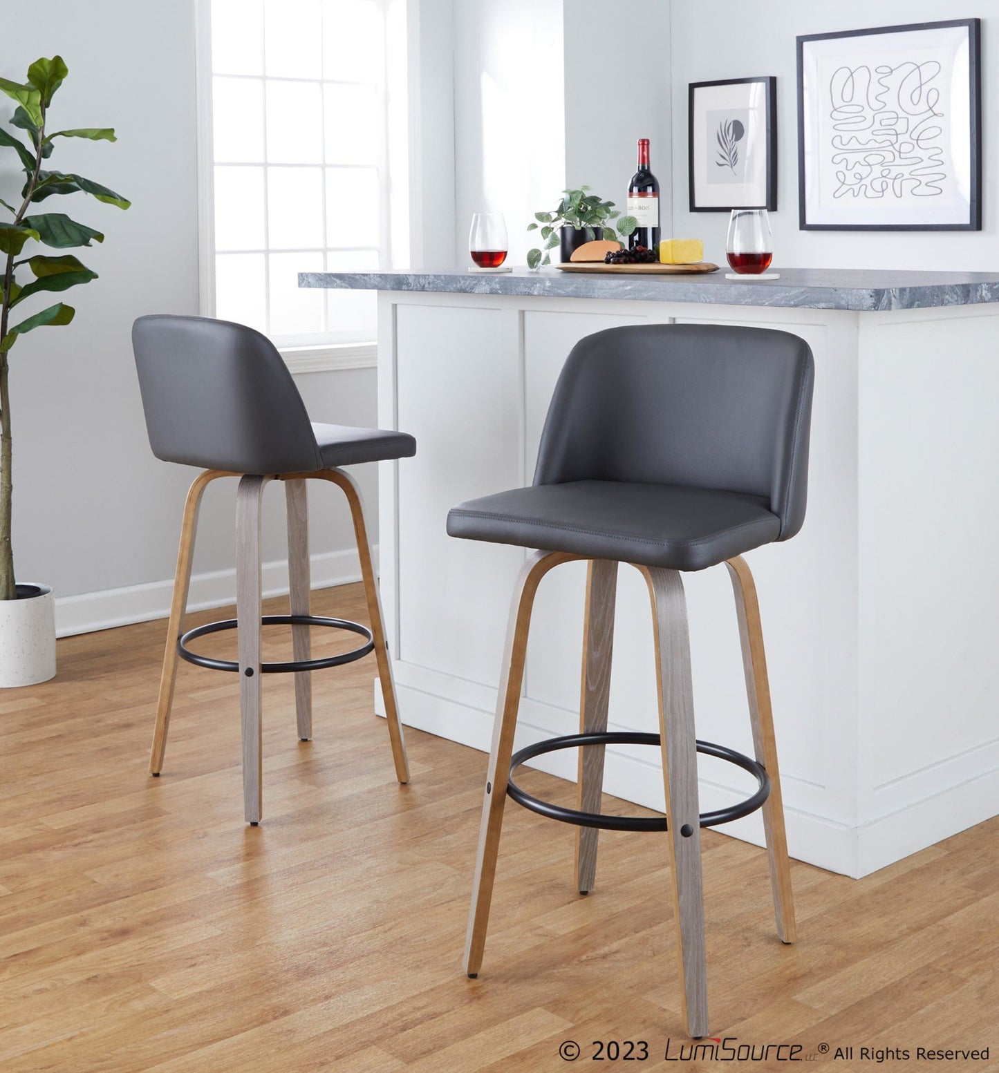 Majestic Office Furniture 30" Fixed-Height Barstool - Set of 2