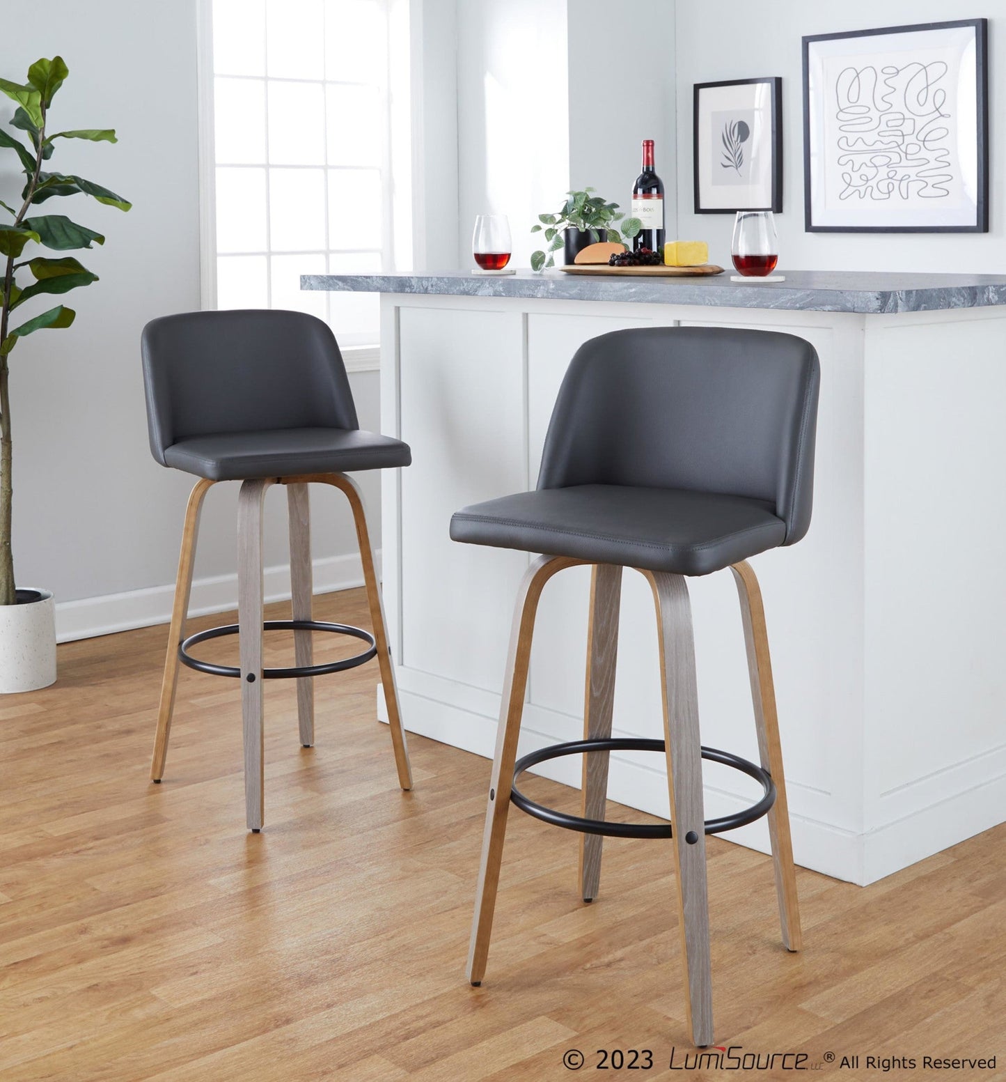 Majestic Office Furniture 30" Fixed-Height Barstool - Set of 2