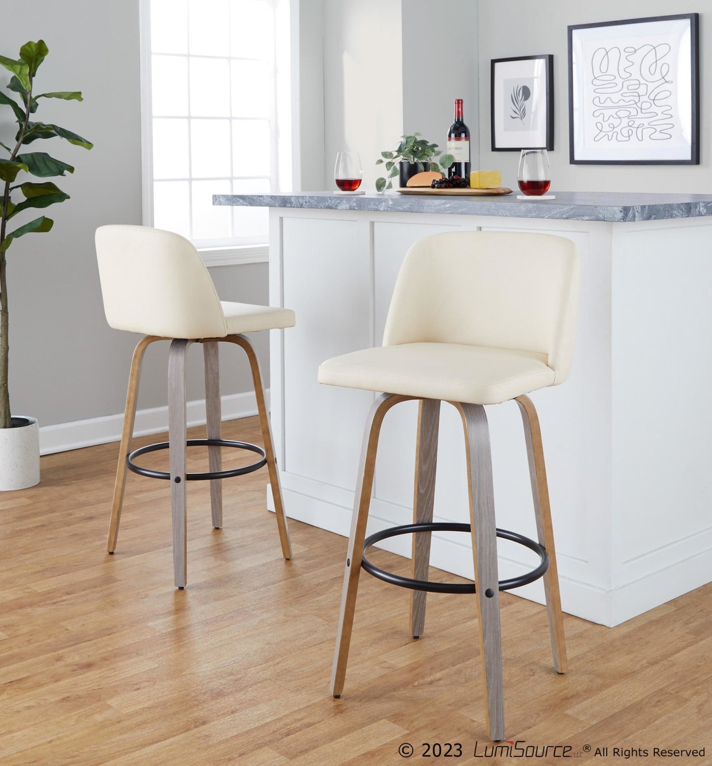 Majestic Office Furniture 30" Fixed-Height Barstool - Set of 2