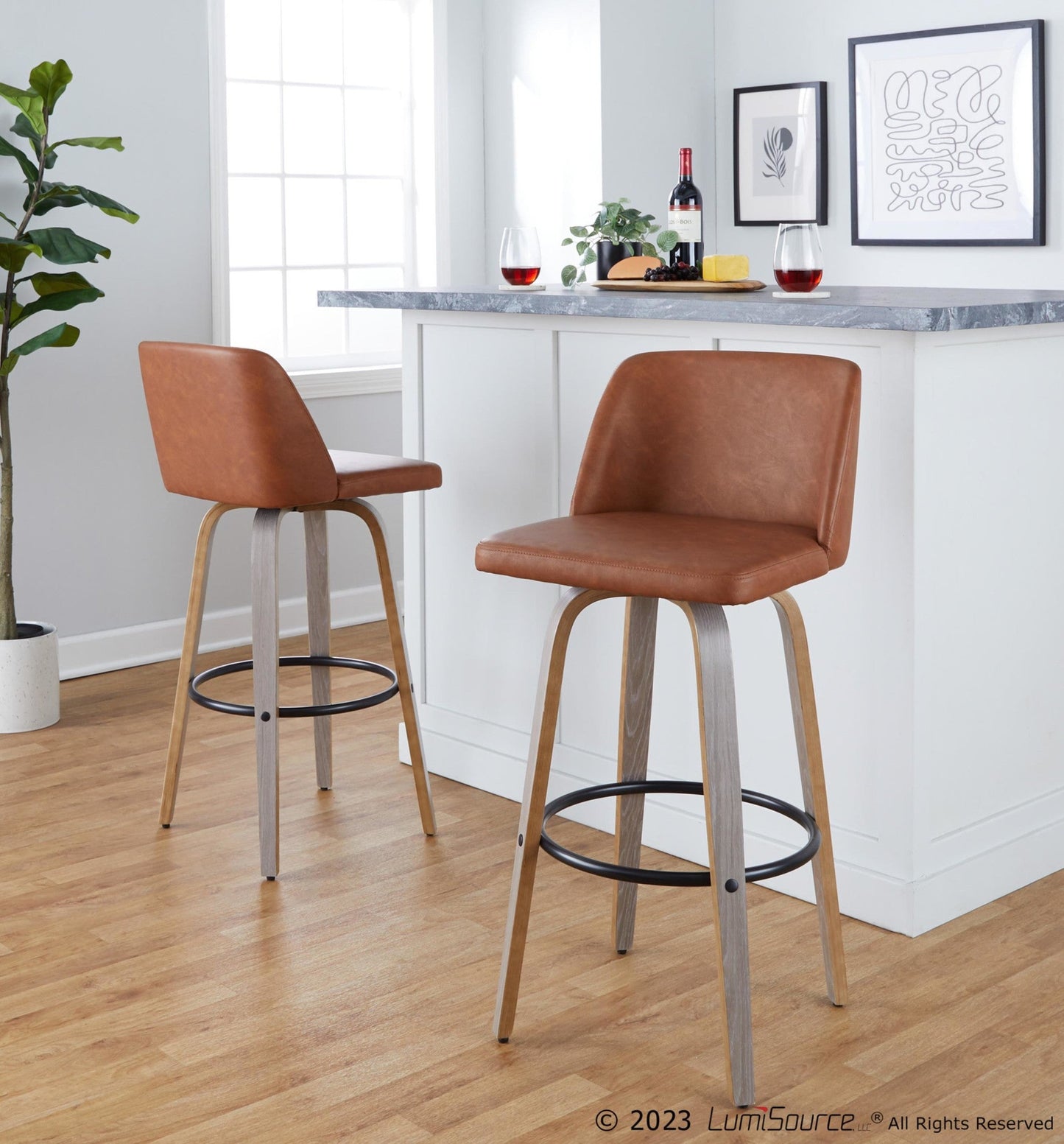 Majestic Office Furniture 30" Fixed-Height Barstool - Set of 2