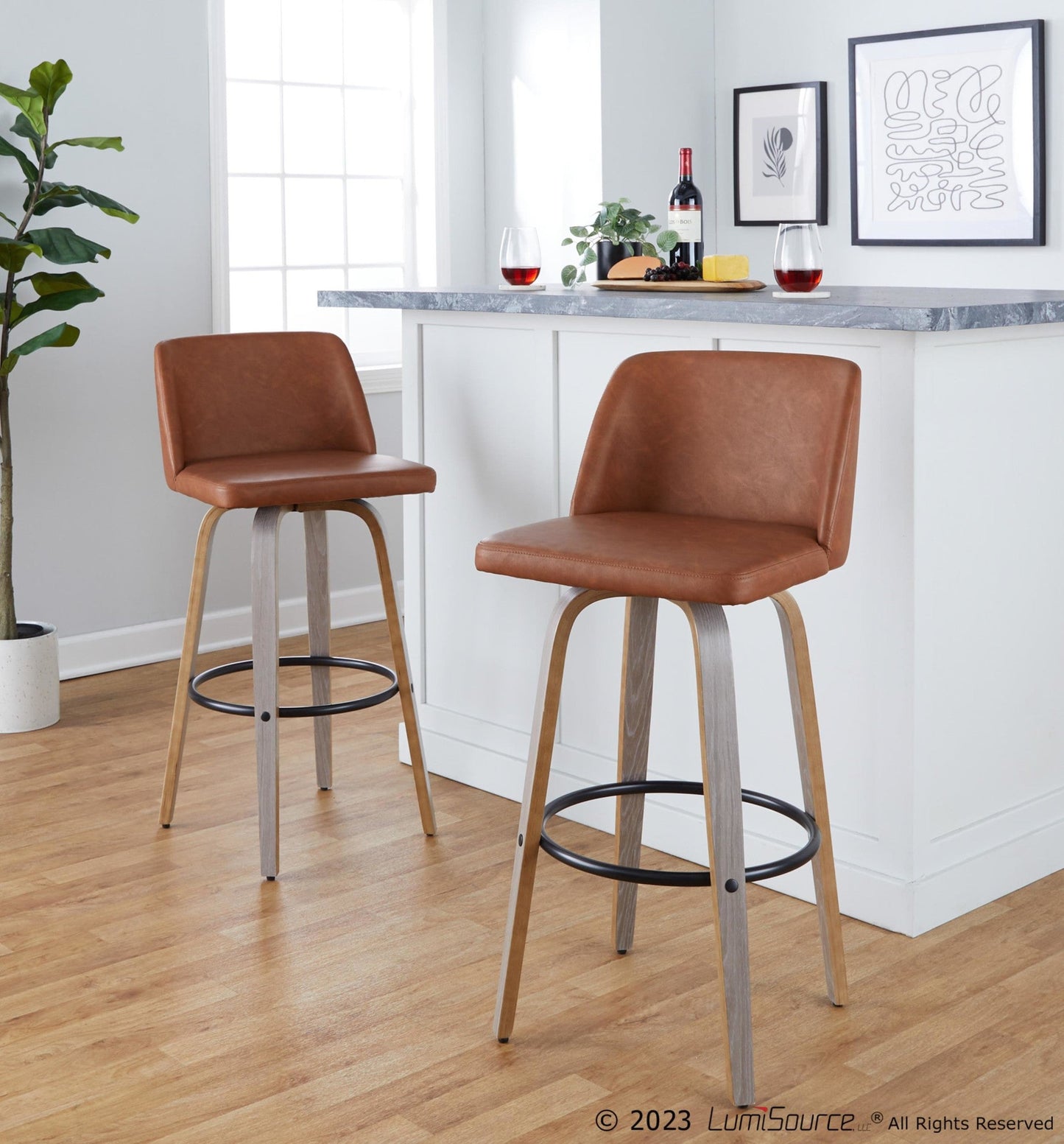 Majestic Office Furniture 30" Fixed-Height Barstool - Set of 2