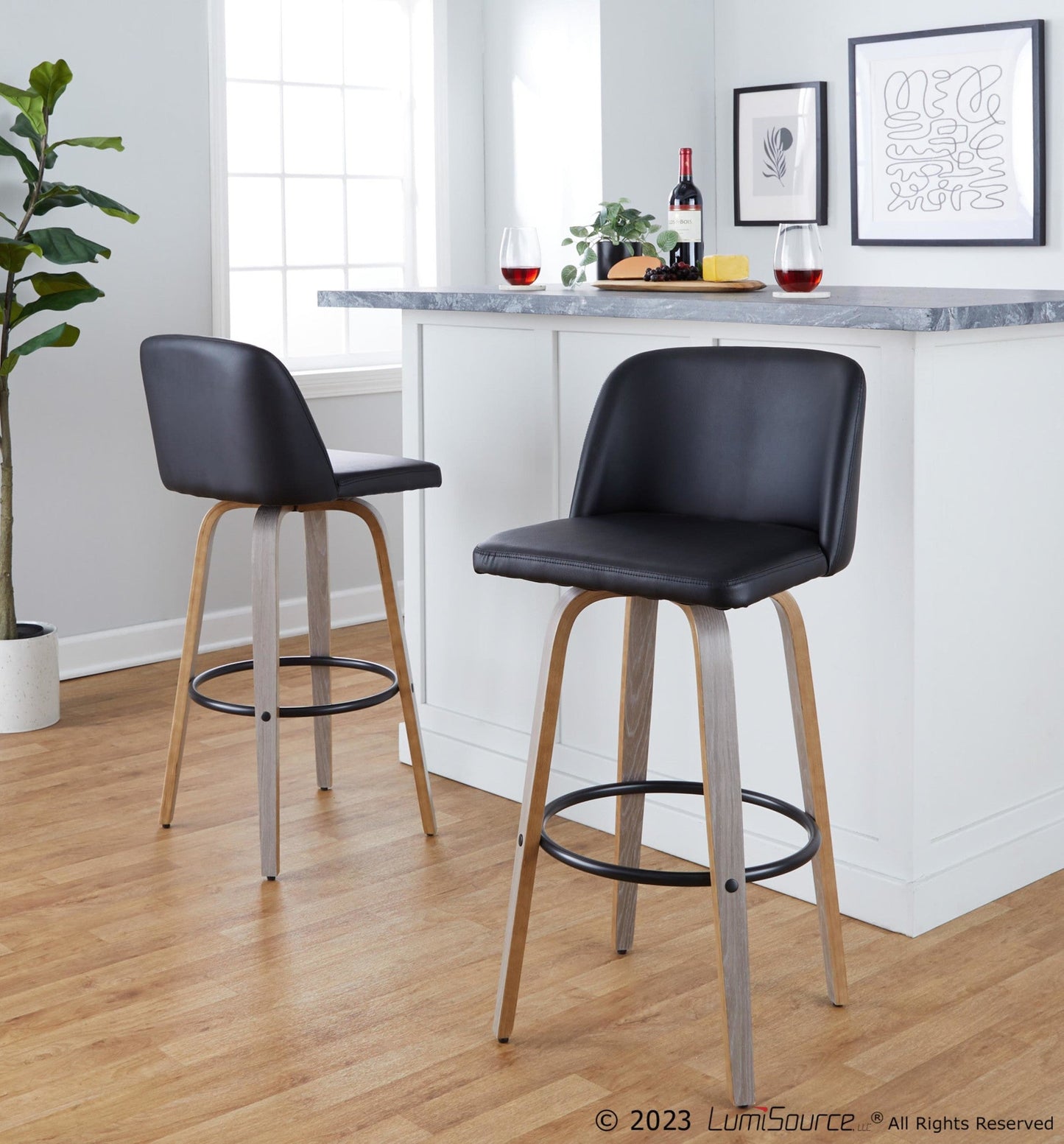 Majestic Office Furniture 30" Fixed-Height Barstool - Set of 2